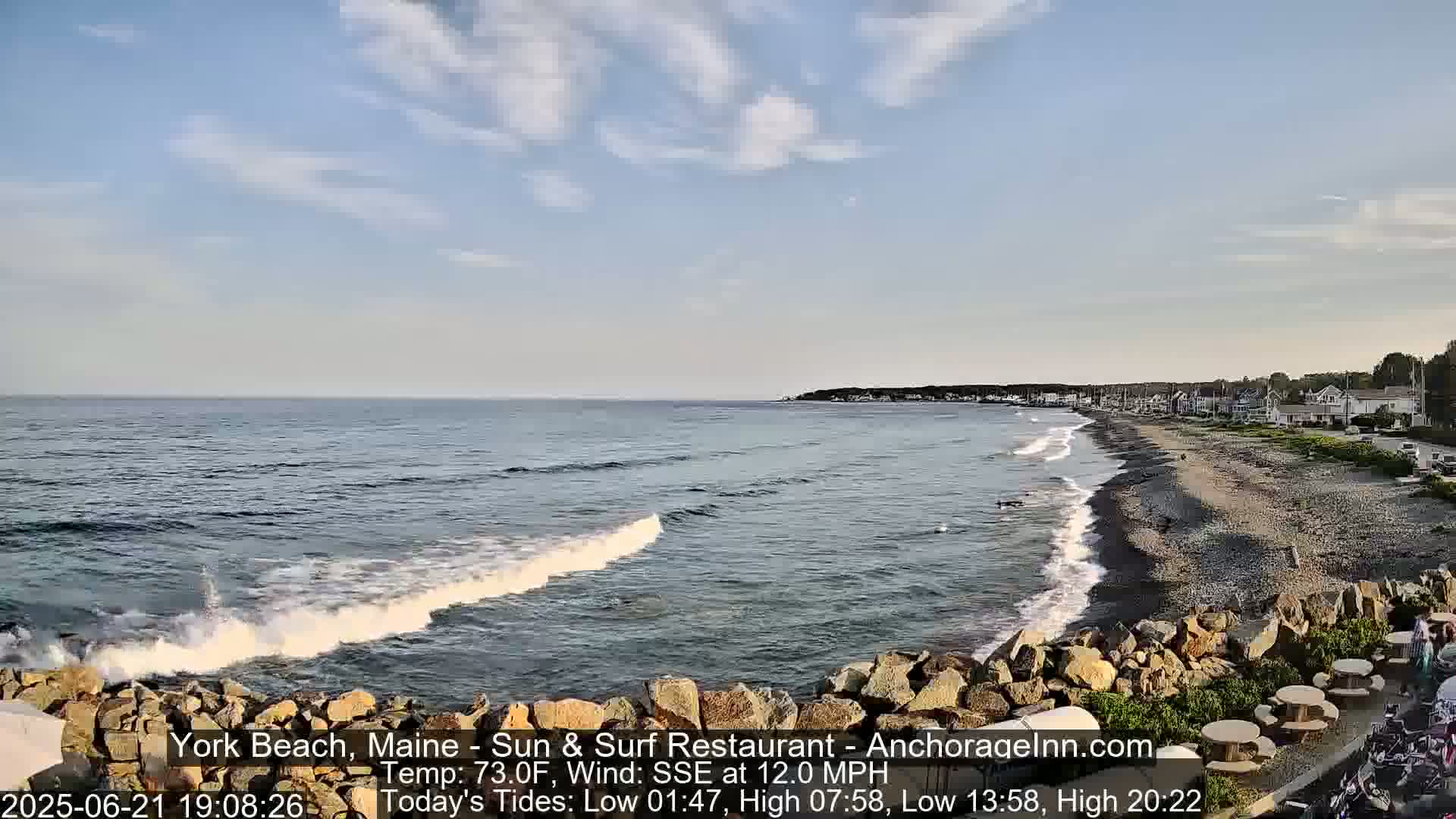 York Beach Surf Live Cam - Maine, USA