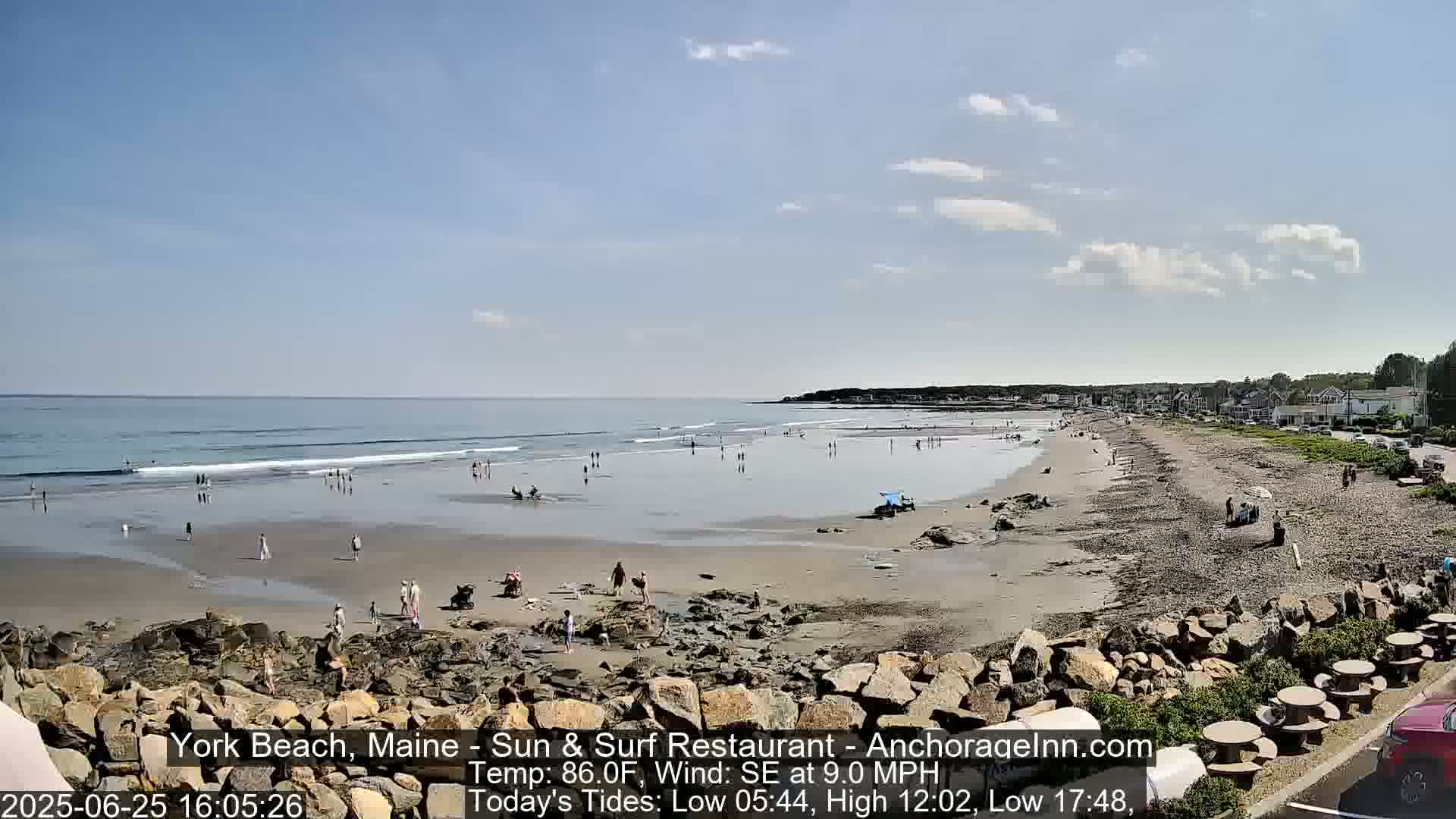 York Beach Surf Live Cam - Maine, USA