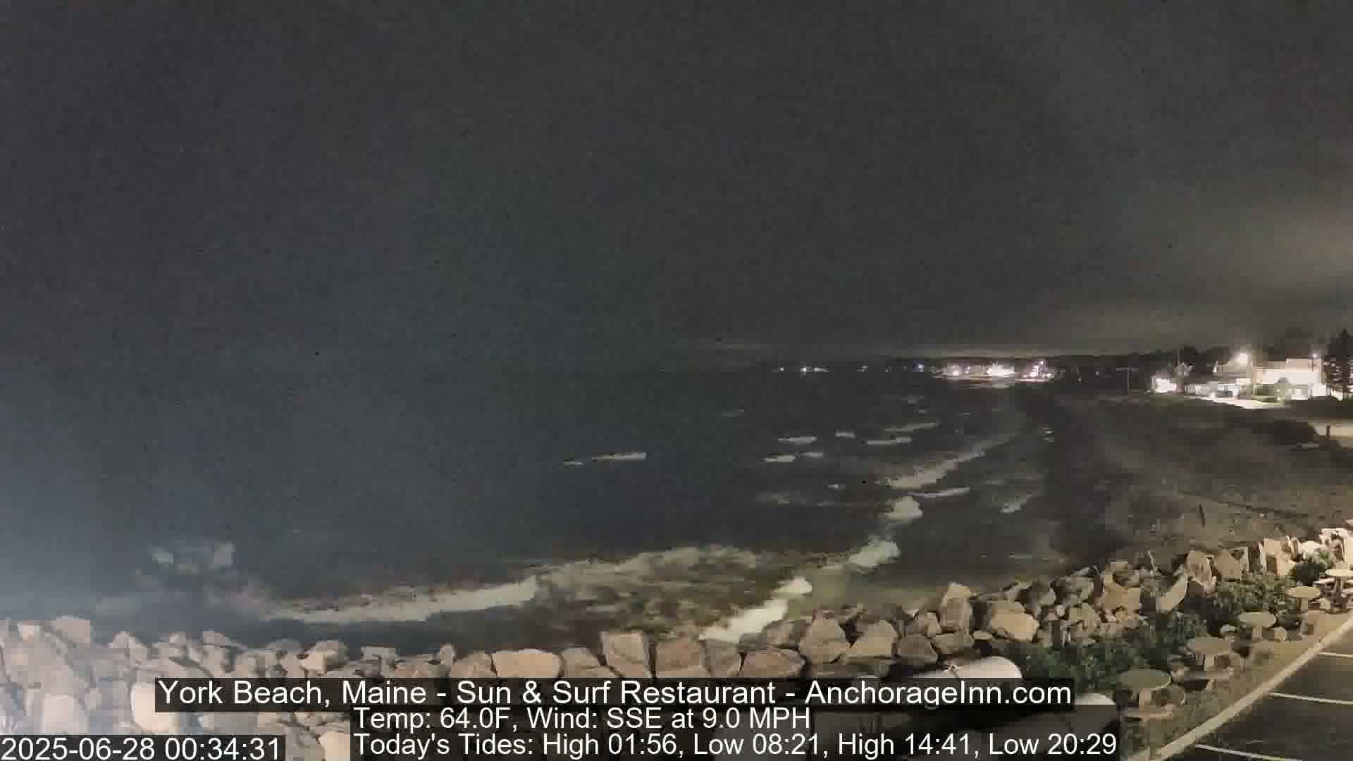 York Beach Surf Live Cam - Maine, USA