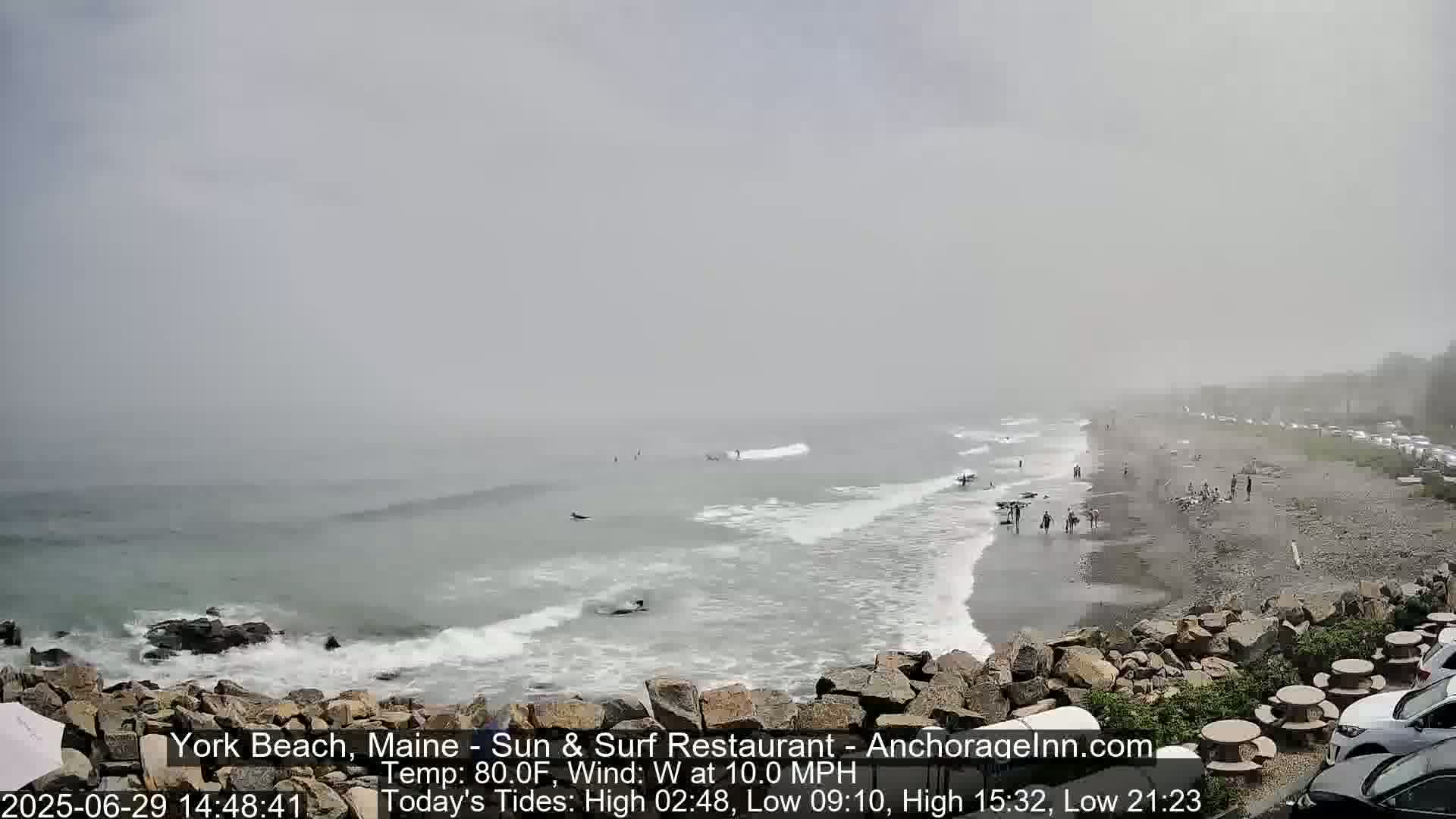 York Beach Surf Live Cam - Maine, USA