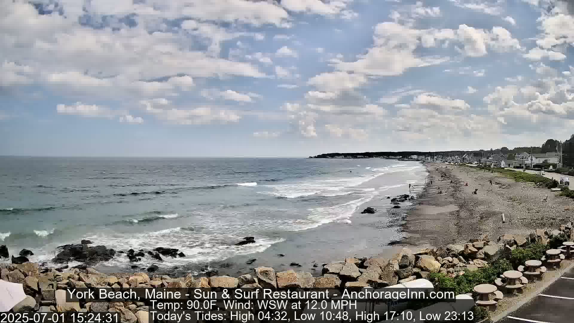 York Beach Surf Live Cam - Maine, USA