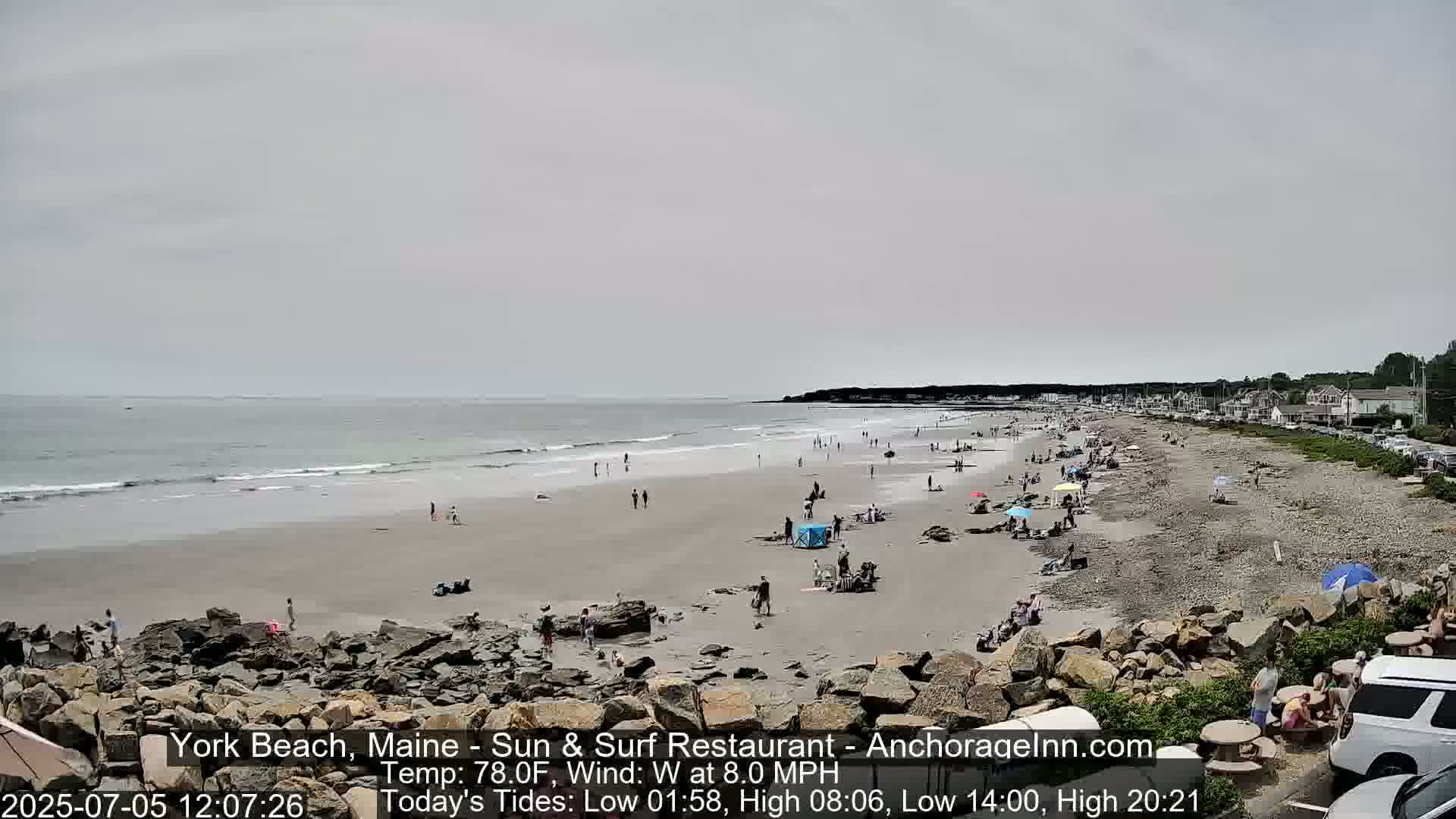 York Beach Surf Live Cam - Maine, USA