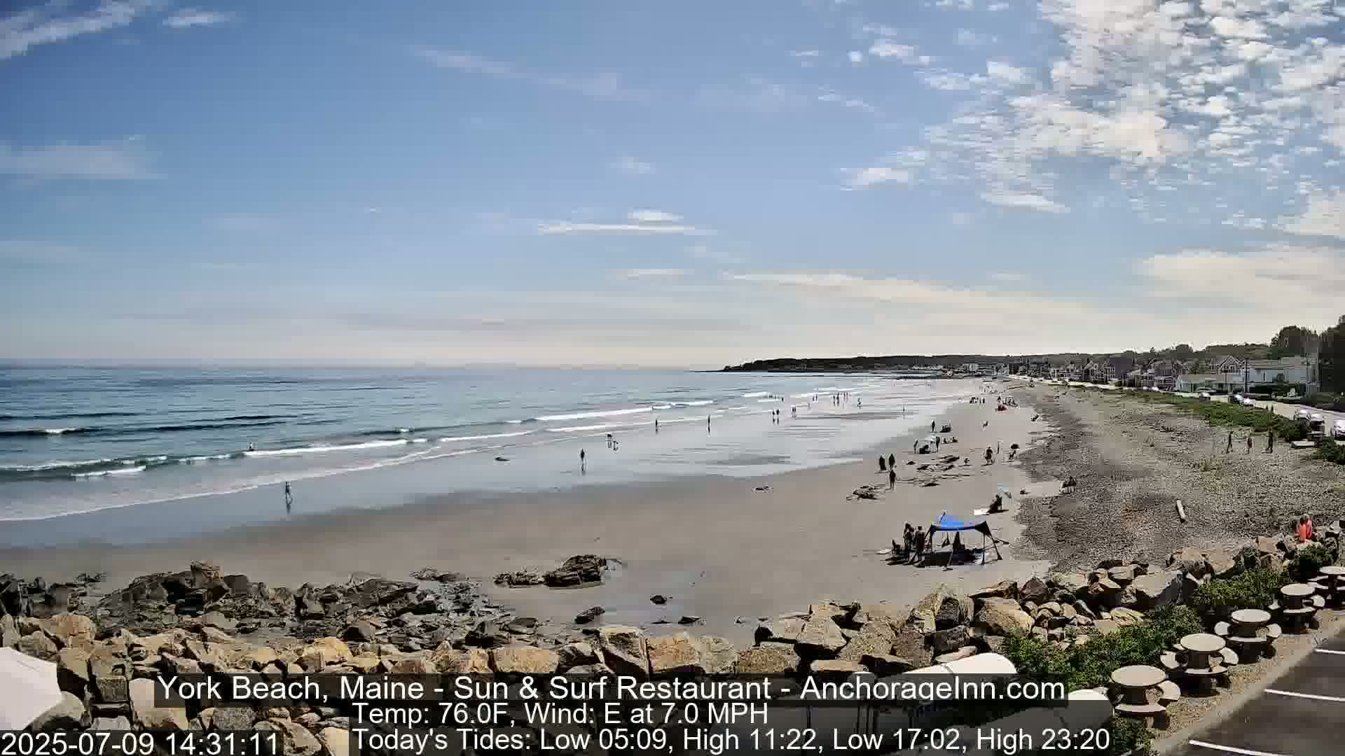 York Beach Surf Live Cam - Maine, USA