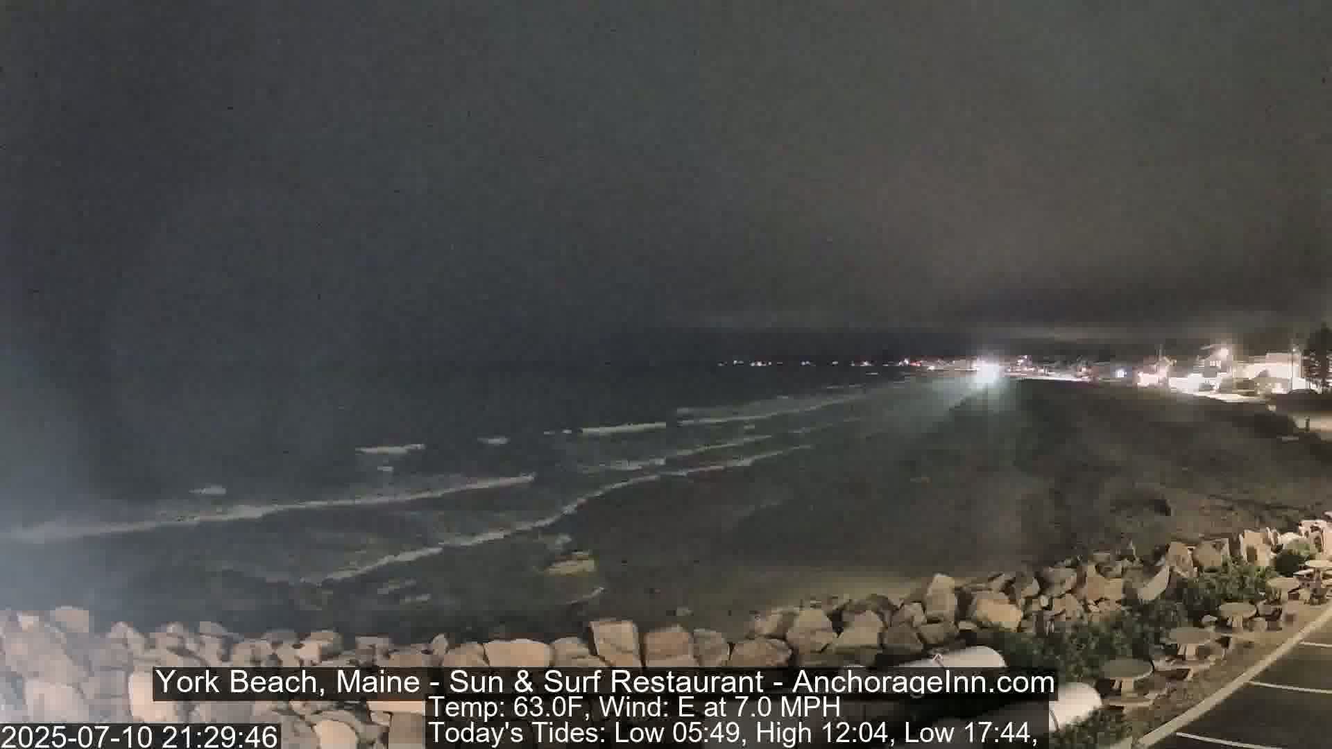 York Beach Surf Live Cam - Maine, USA