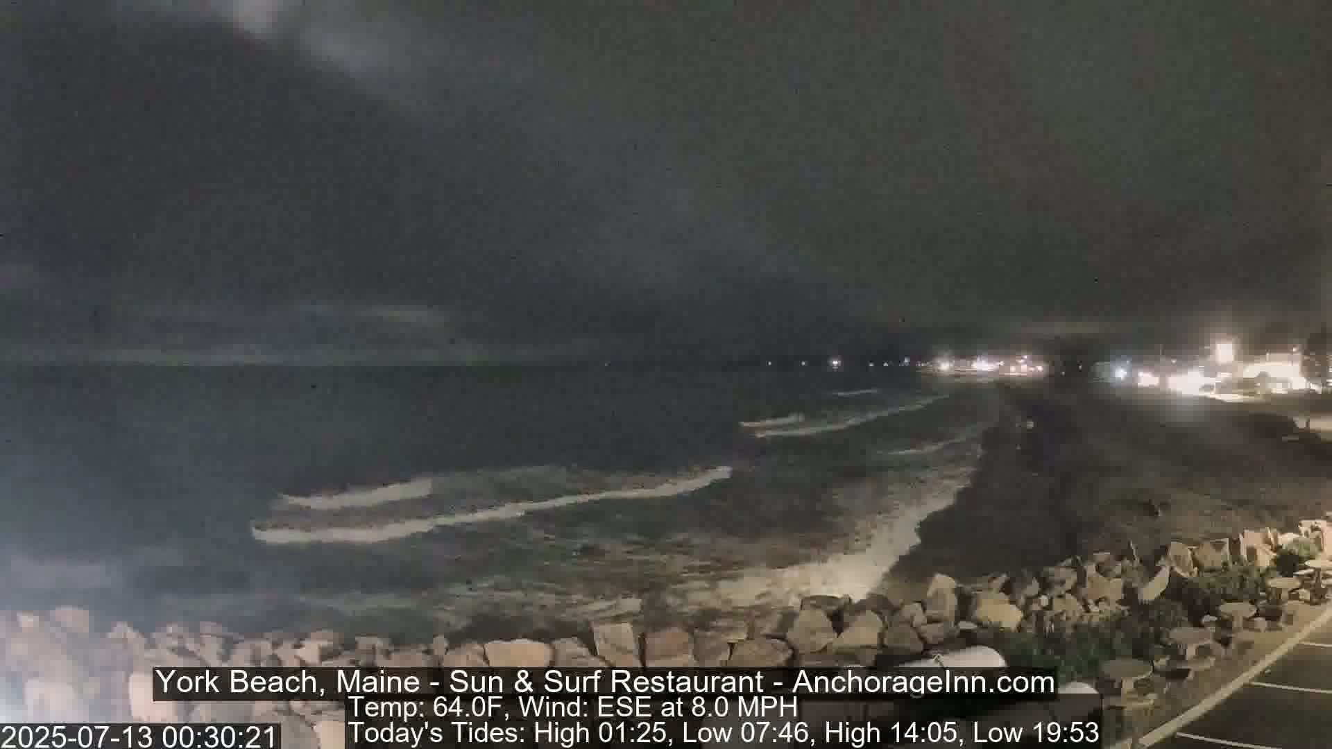 York Beach Surf Live Cam - Maine, USA