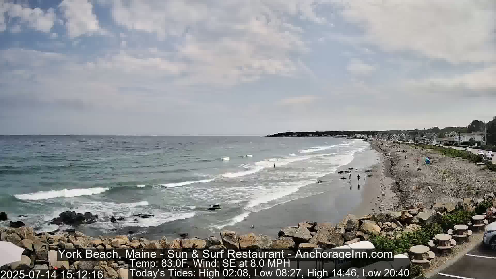York Beach Surf Live Cam - Maine, USA