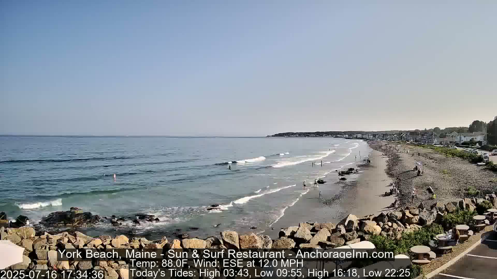 York Beach Surf Live Cam - Maine, USA