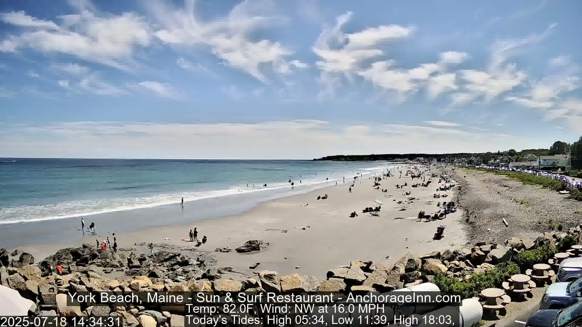 York Beach Surf Live Cam - Maine, USA