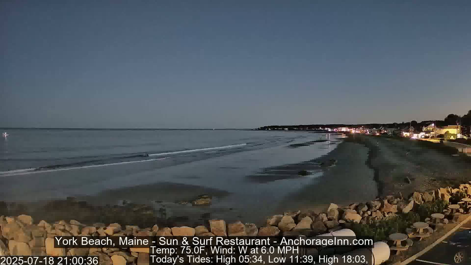 York Beach Surf Live Cam - Maine, USA