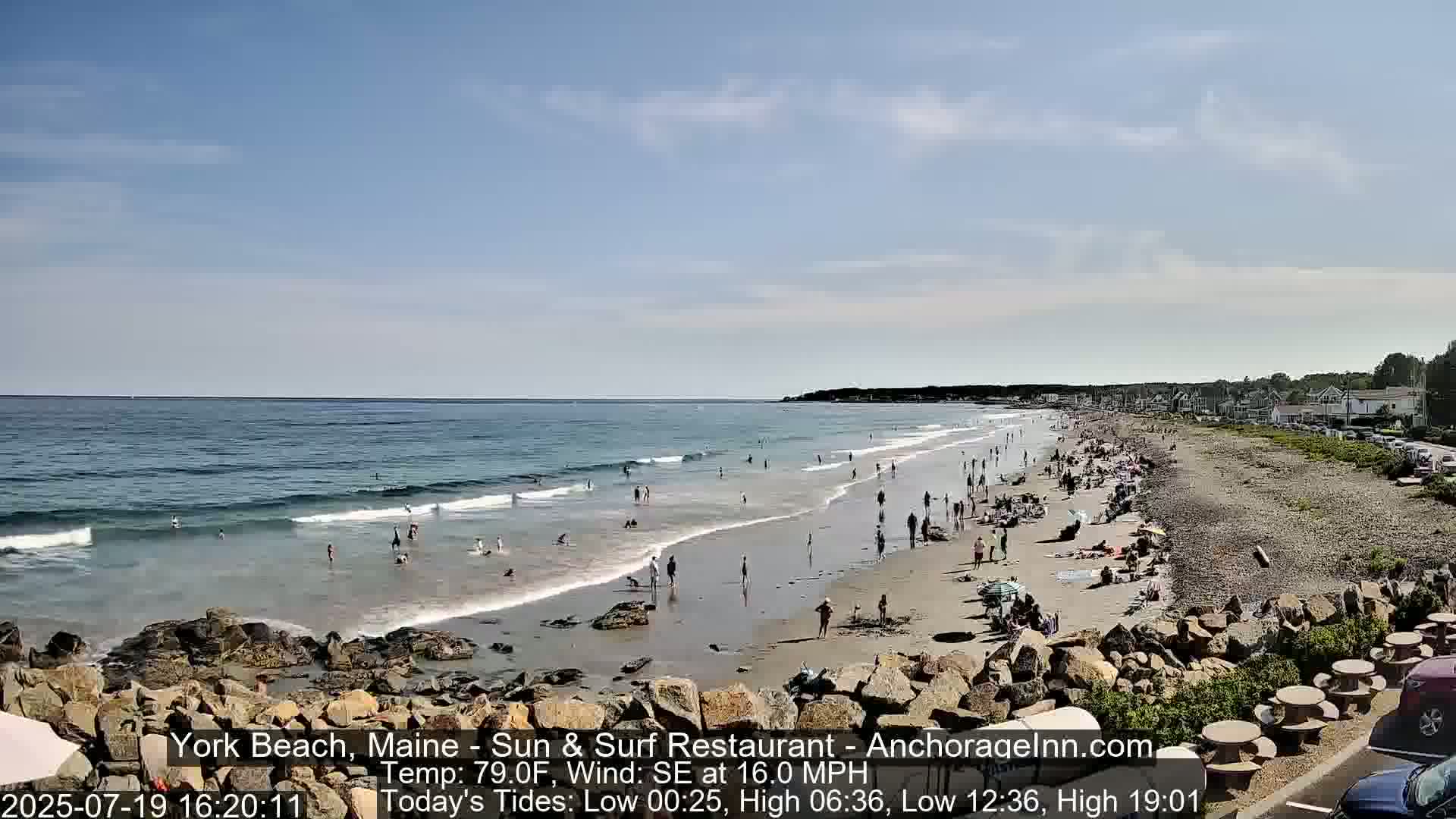 York Beach Surf Live Cam - Maine, USA