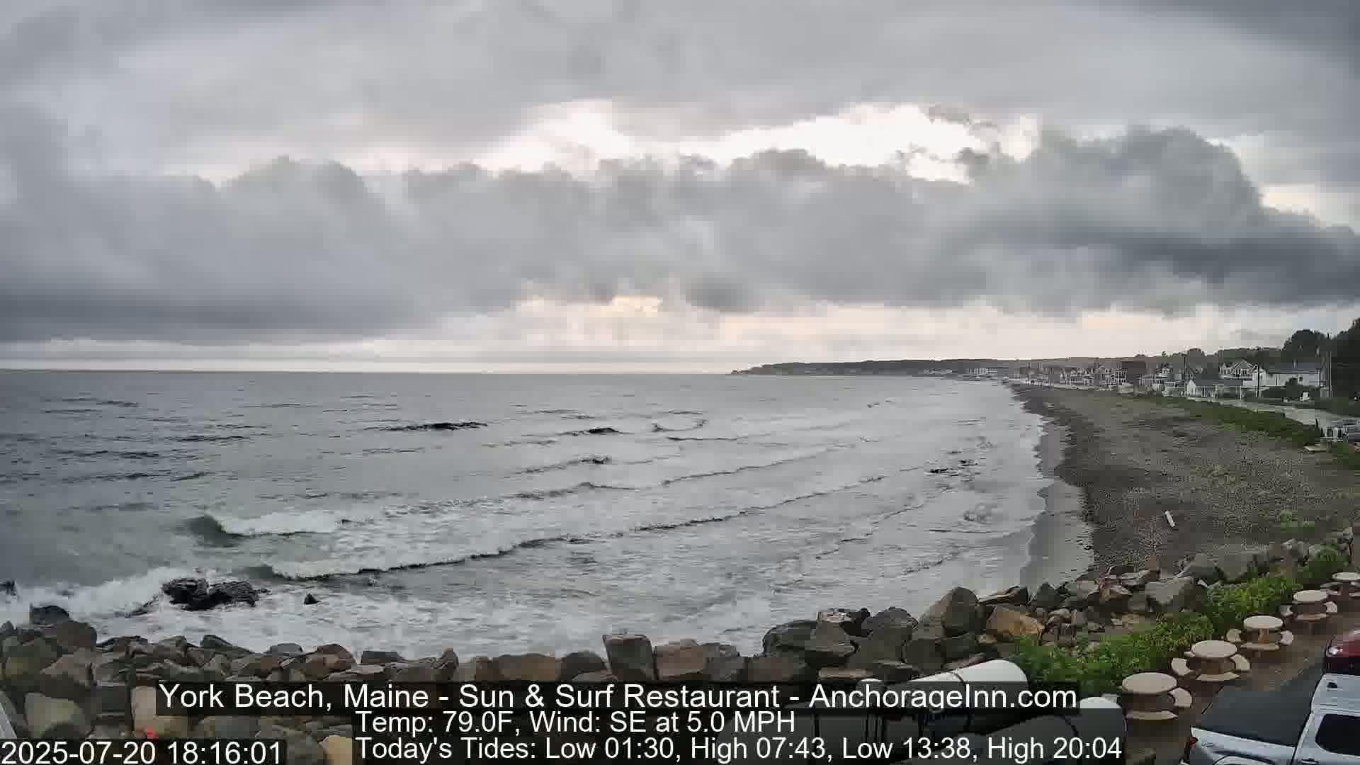 York Beach Surf Live Cam - Maine, USA