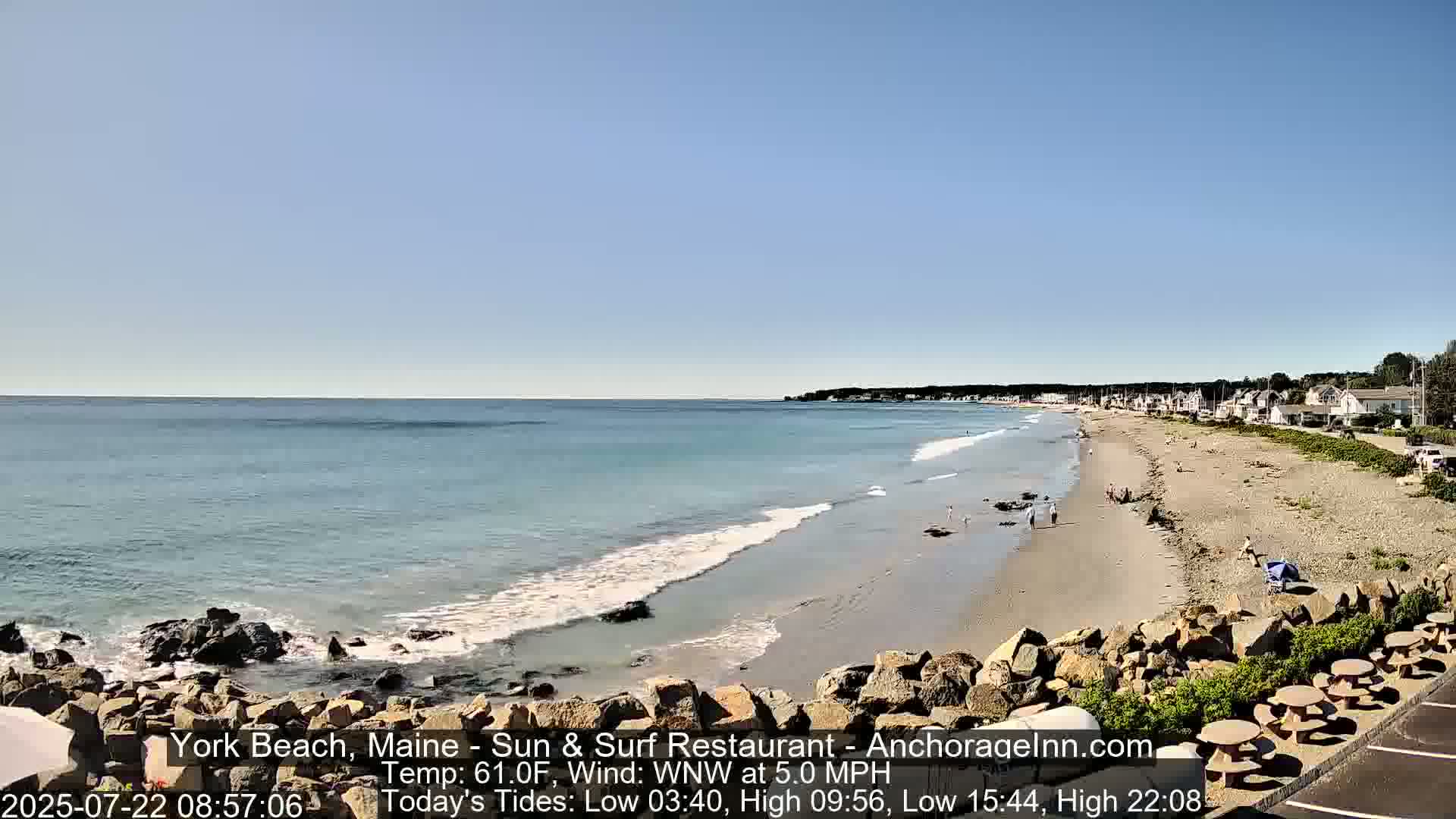 York Beach Surf Live Cam - Maine, USA