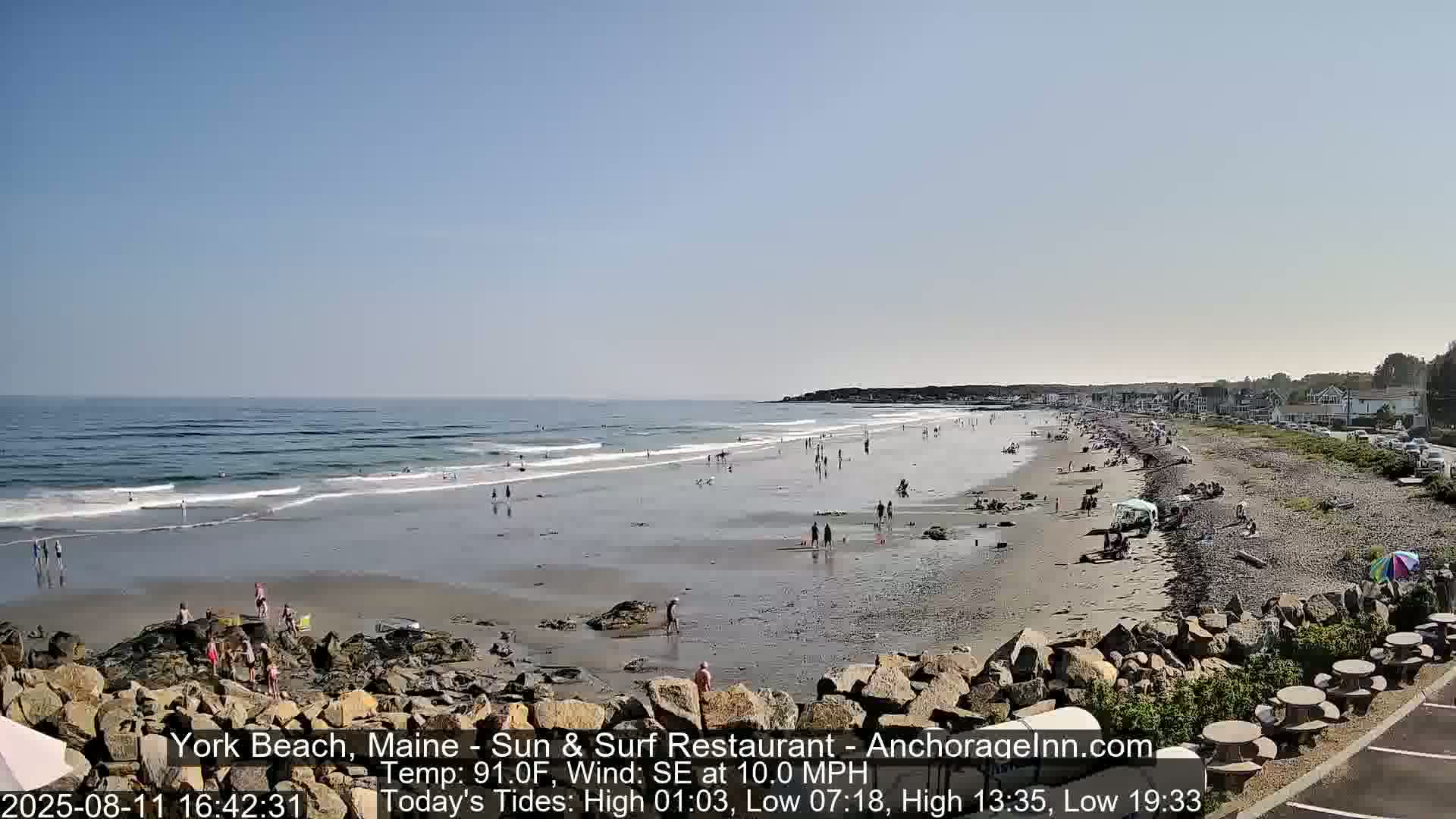 York Beach Surf Live Cam - Maine, USA