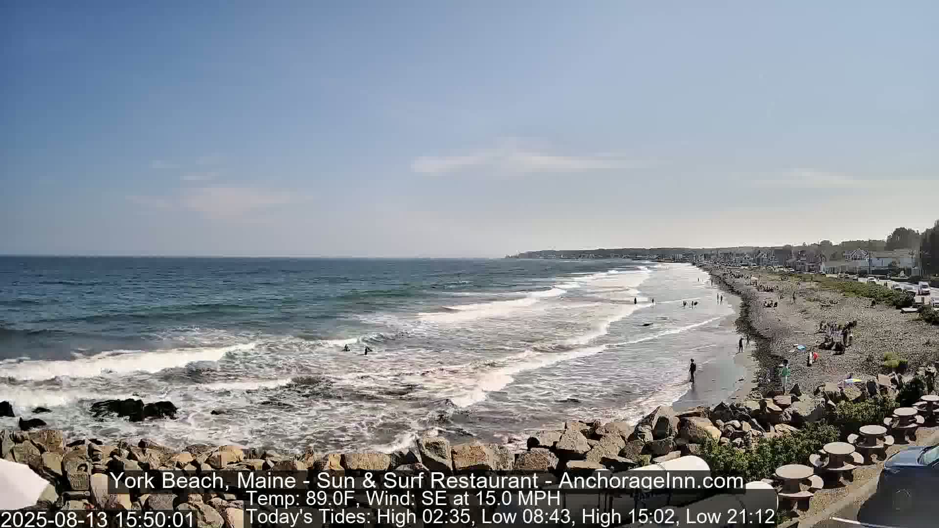 York Beach Surf Live Cam - Maine, USA