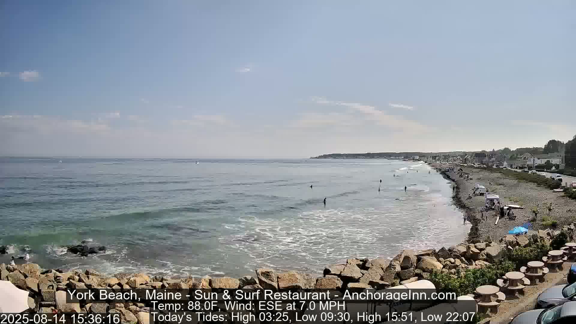 York Beach Surf Live Cam - Maine, USA