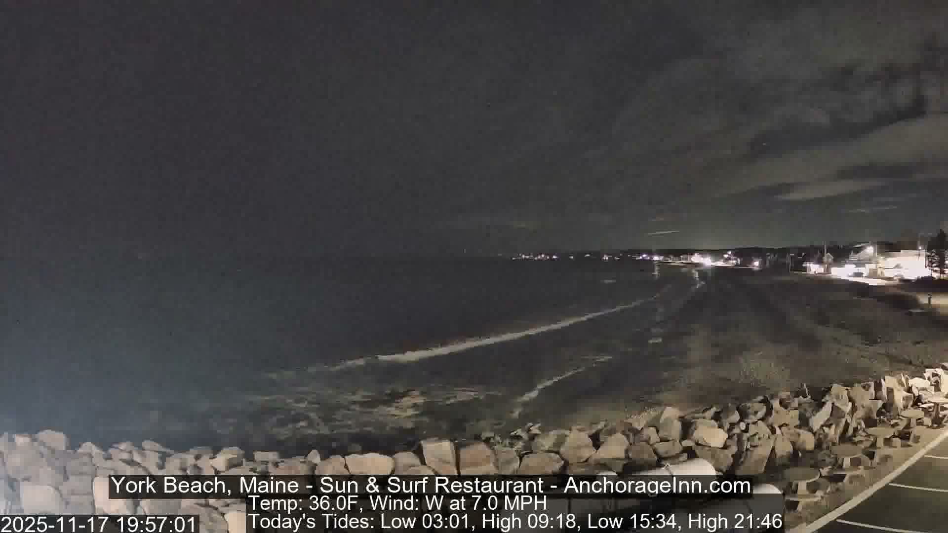 York Beach Surf Live Cam - Maine, USA