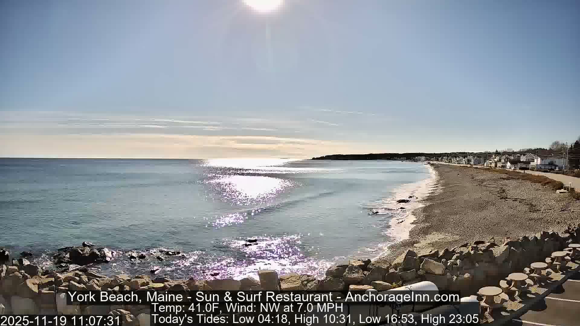 York Beach Surf Live Cam - Maine, USA