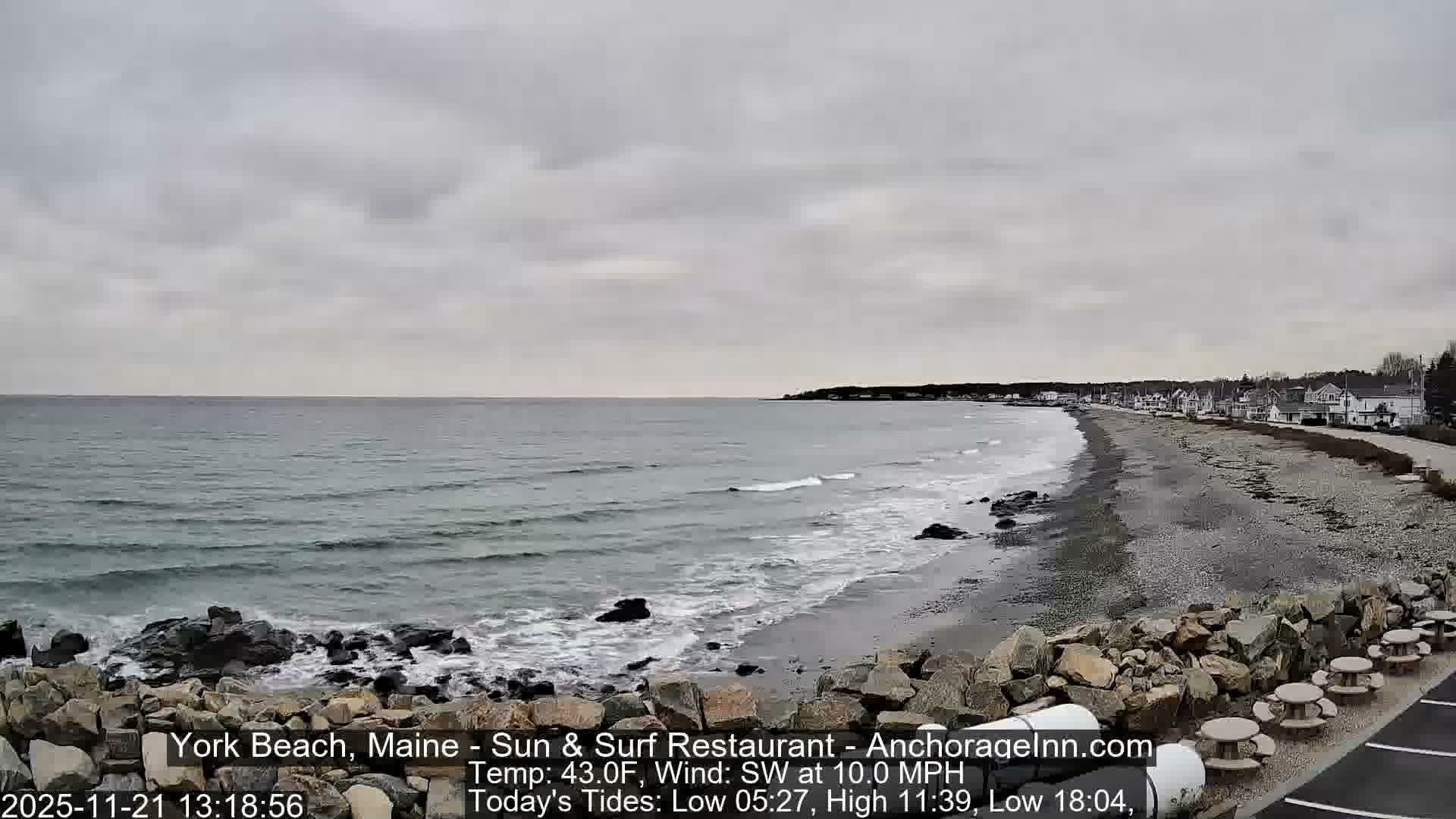 York Beach Surf Live Cam - Maine, USA