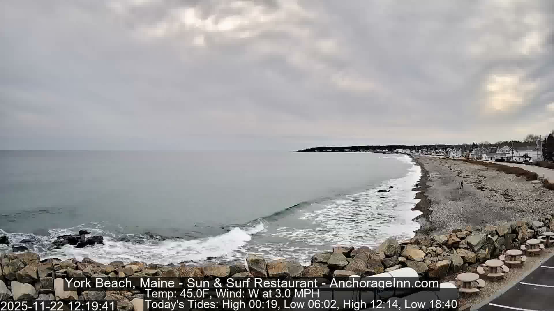 York Beach Surf Live Cam - Maine, USA