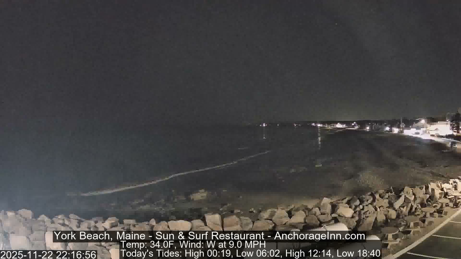 York Beach Surf Live Cam - Maine, USA