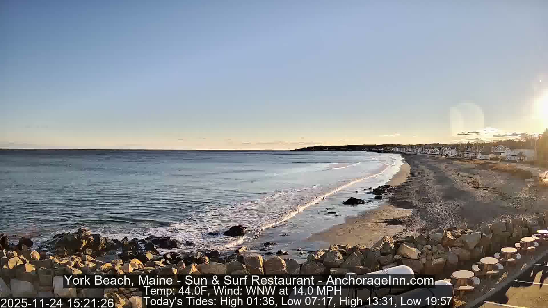 York Beach Surf Live Cam - Maine, USA