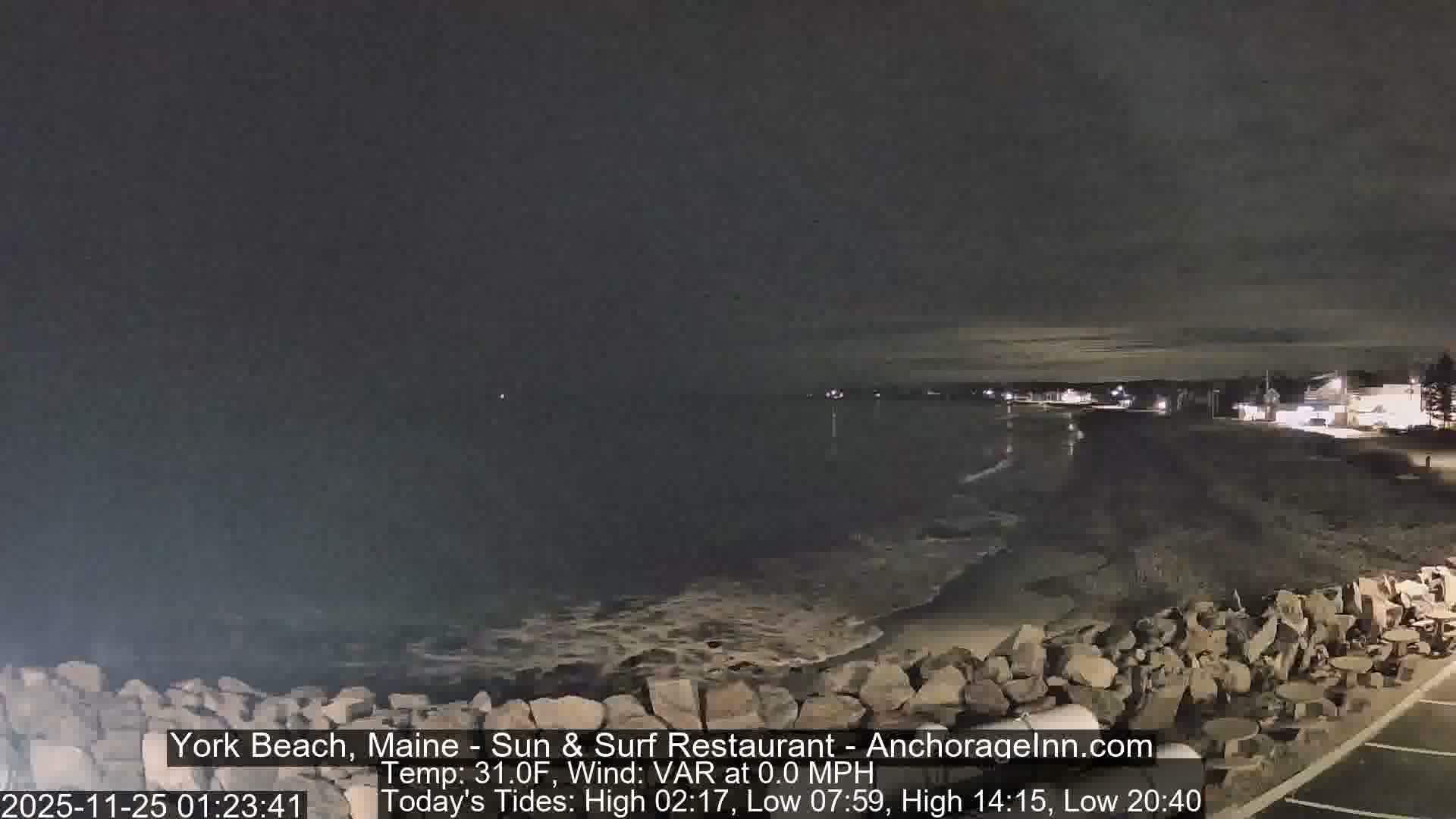 York Beach Surf Live Cam - Maine, USA