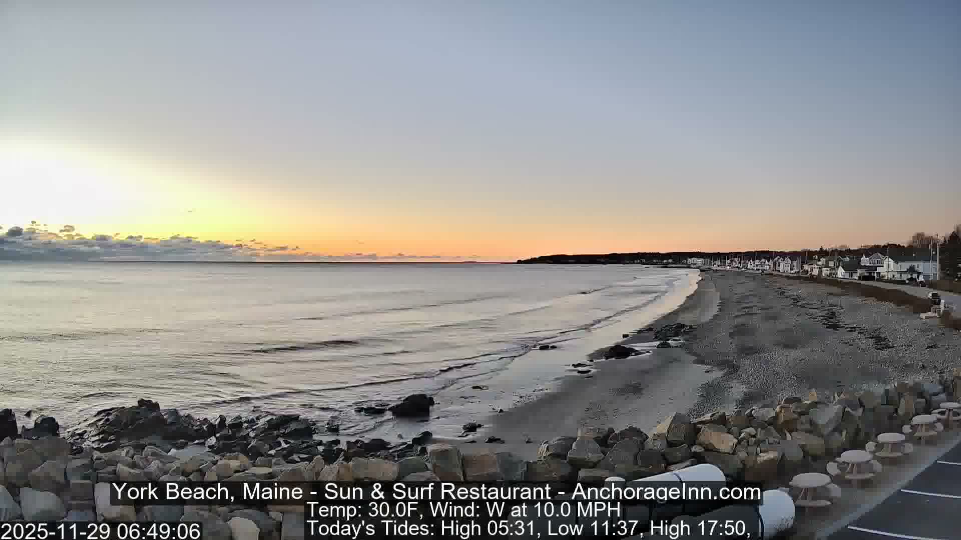 York Beach Surf Live Cam - Maine, USA