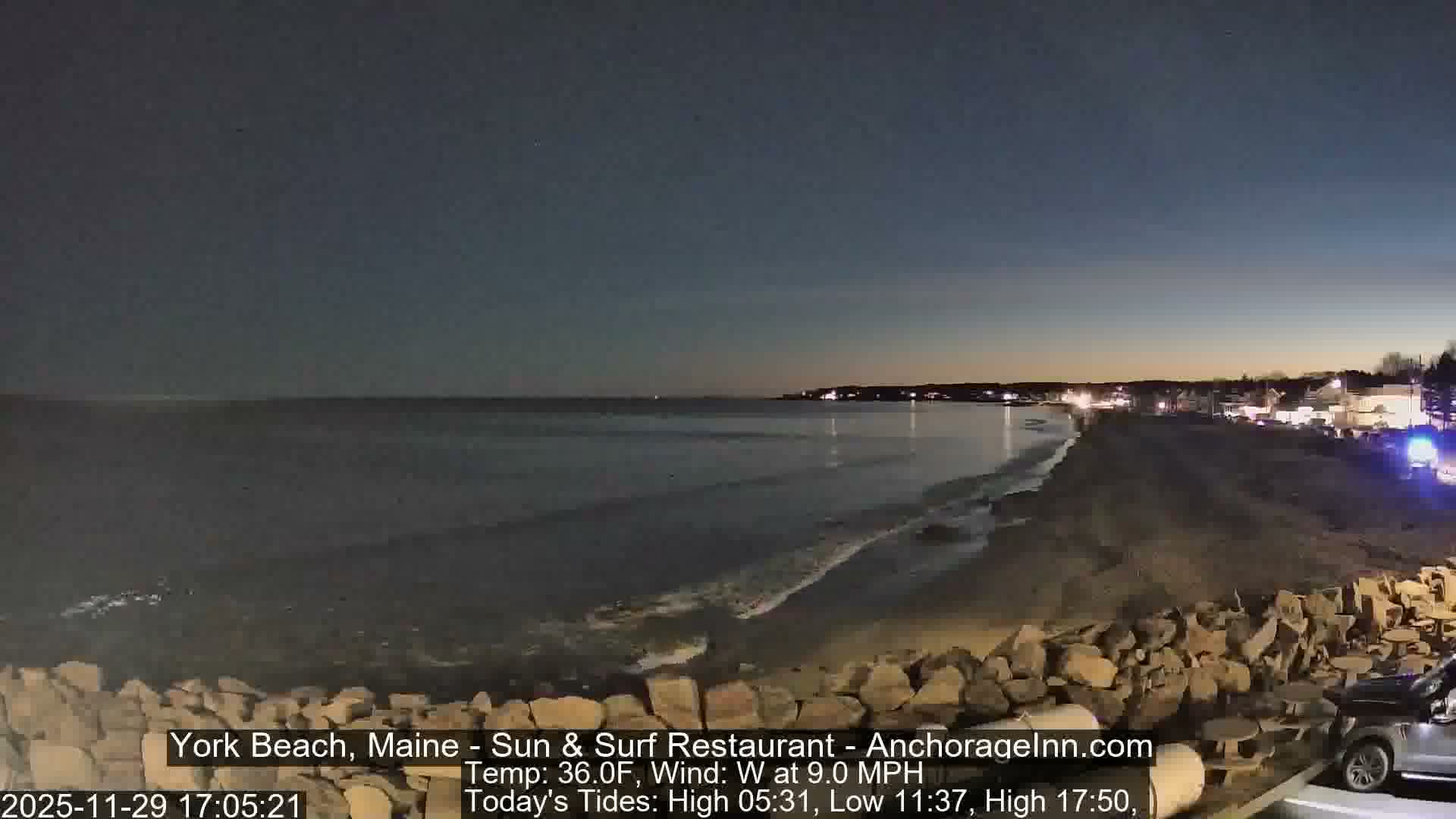 York Beach Surf Live Cam - Maine, USA