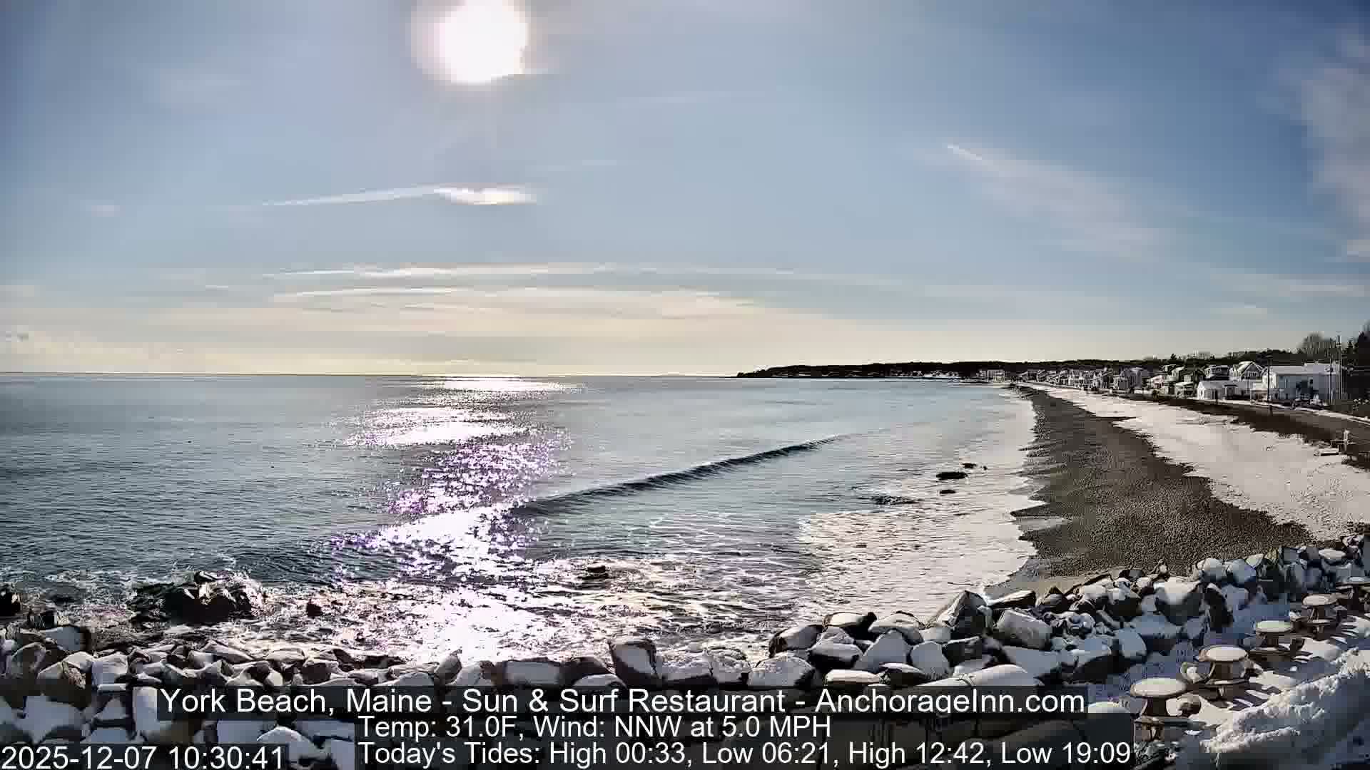 York Beach Surf Live Cam - Maine, USA