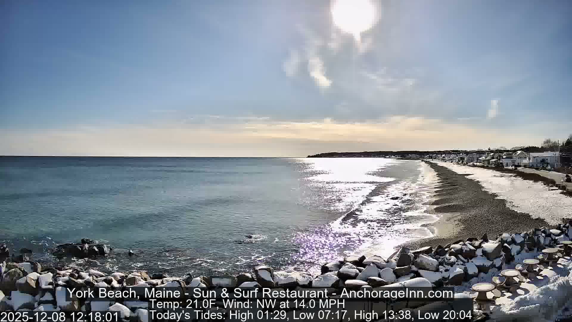 York Beach Surf Live Cam - Maine, USA