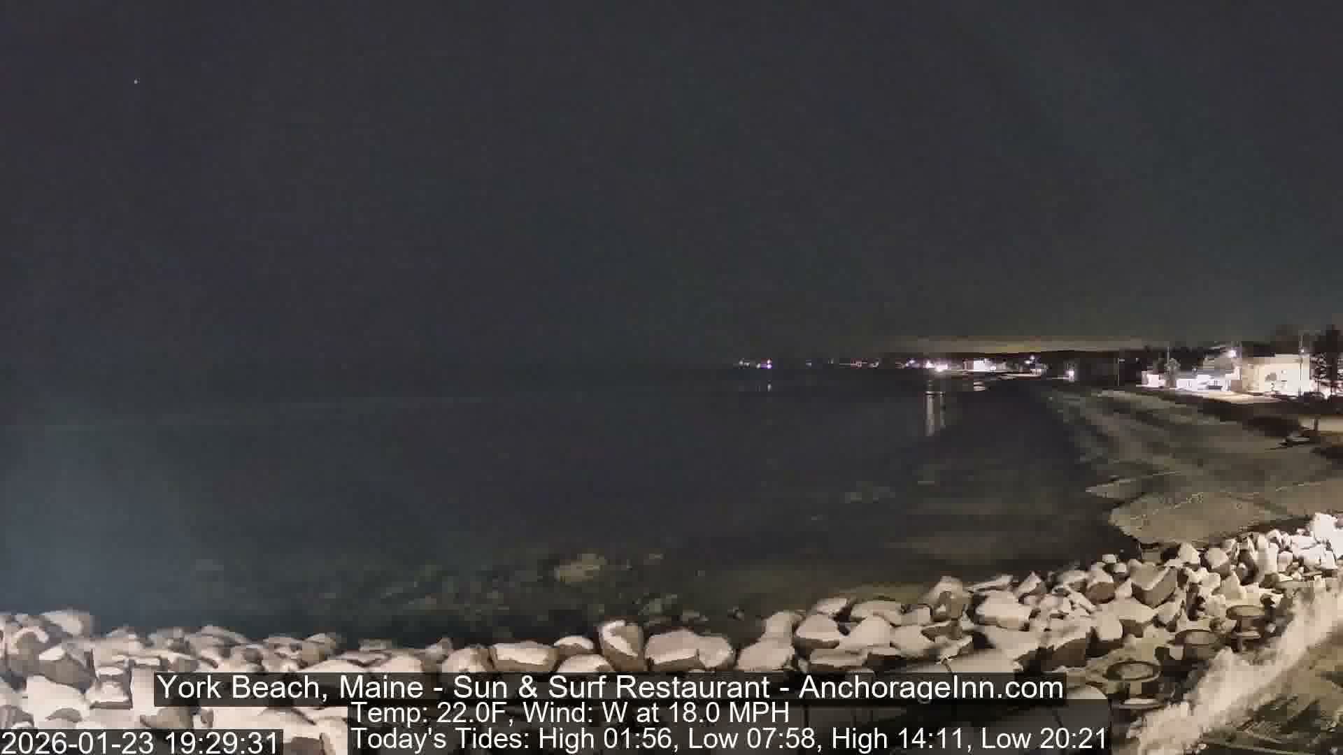 York Beach Surf Live Cam - Maine, USA