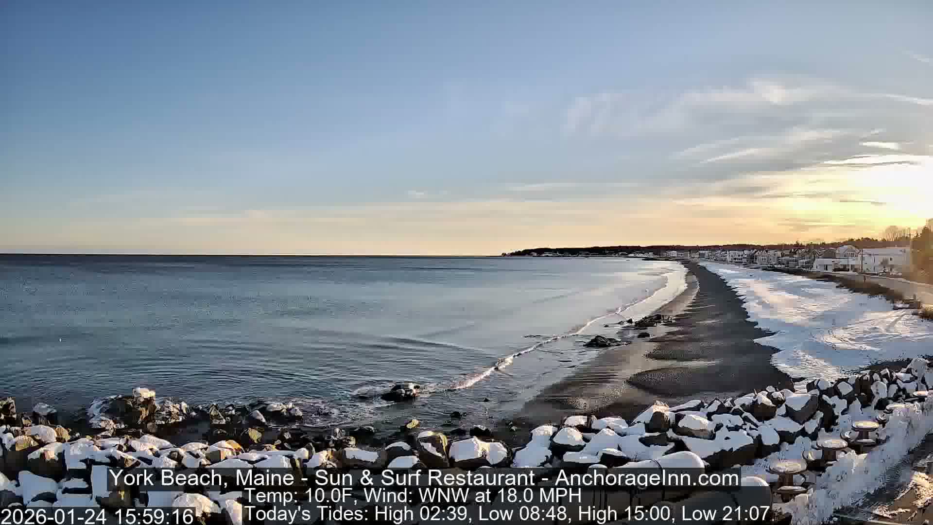York Beach Surf Live Cam - Maine, USA