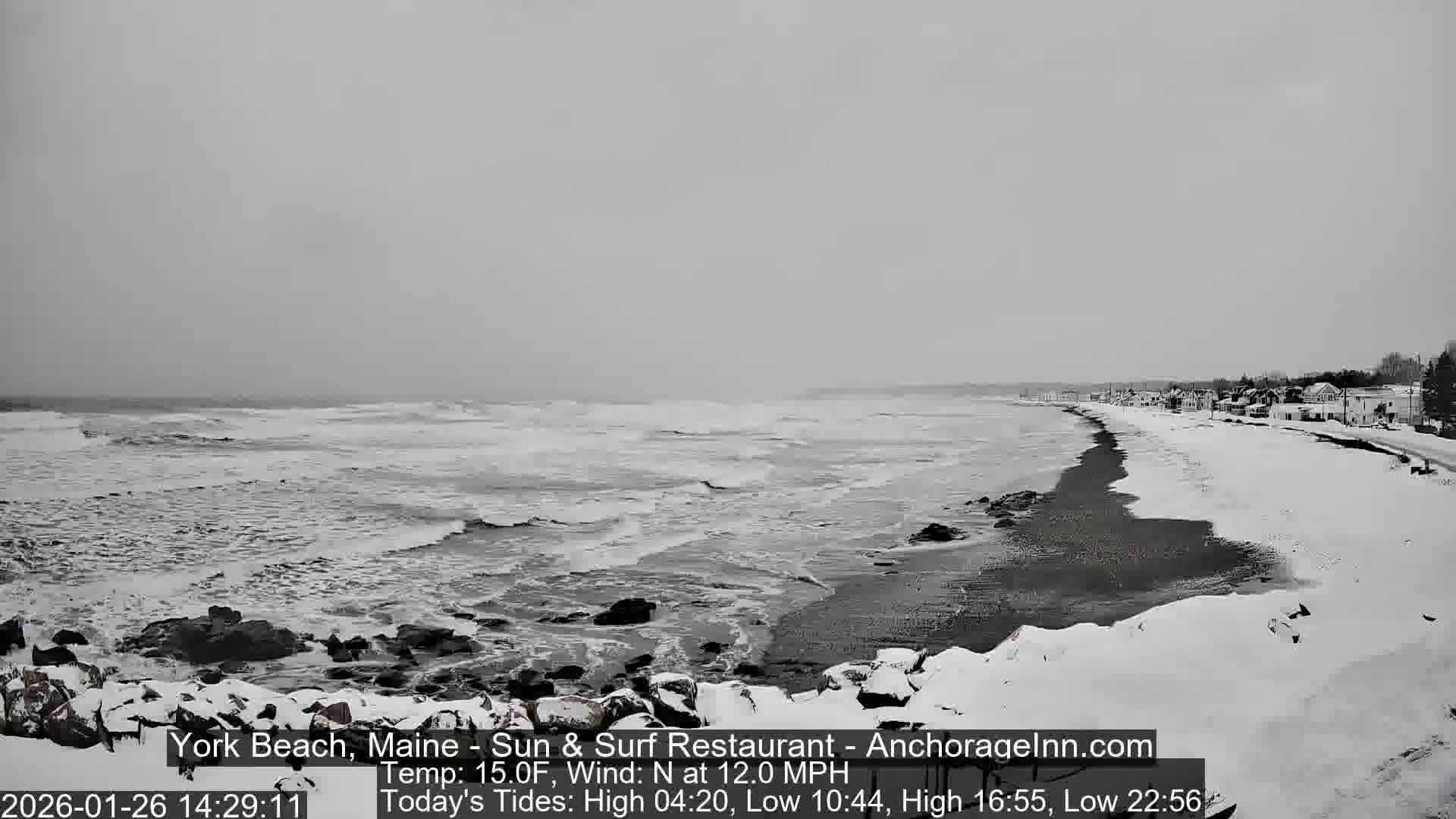 York Beach Surf Live Cam - Maine, USA
