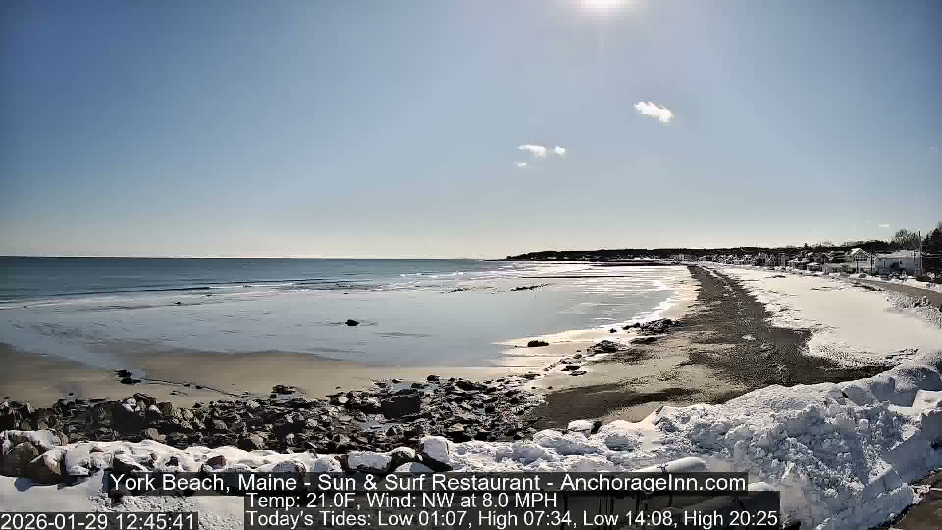 York Beach Surf Live Cam - Maine, USA