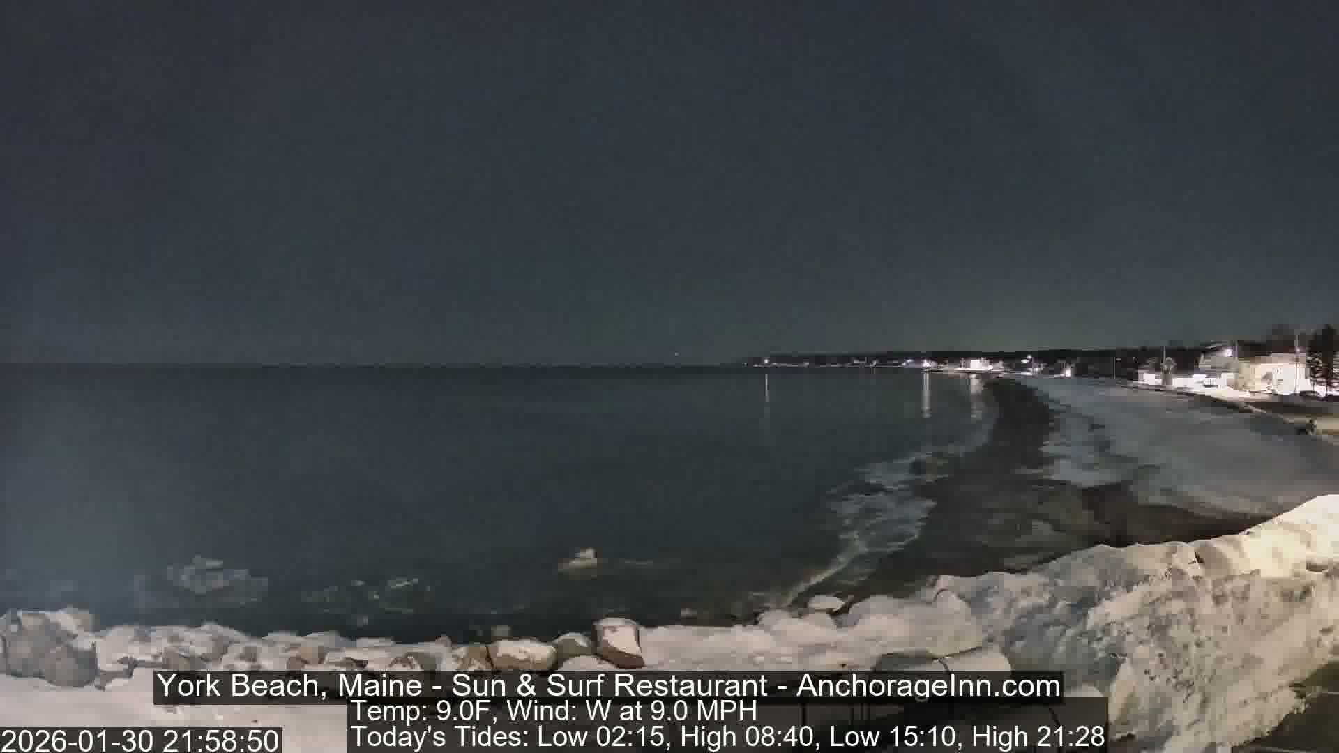 York Beach Surf Live Cam - Maine, USA