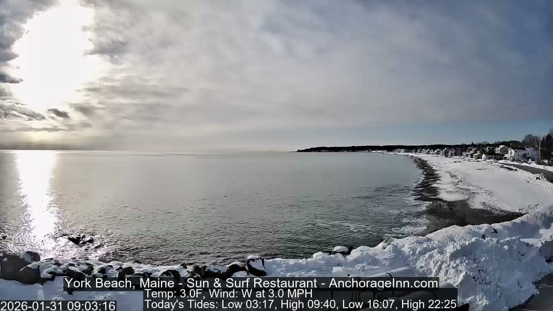 York Beach Surf Live Cam - Maine, USA