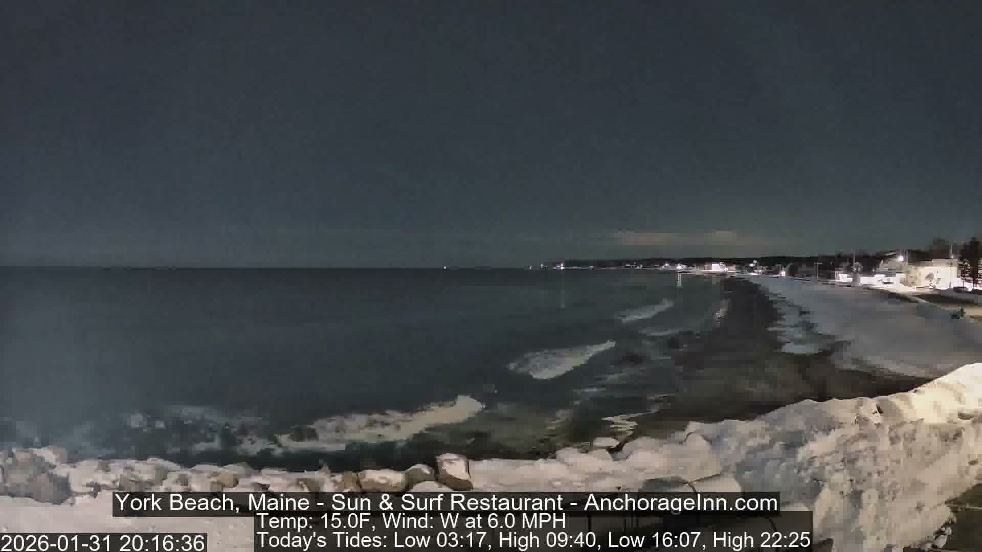 York Beach Surf Live Cam - Maine, USA