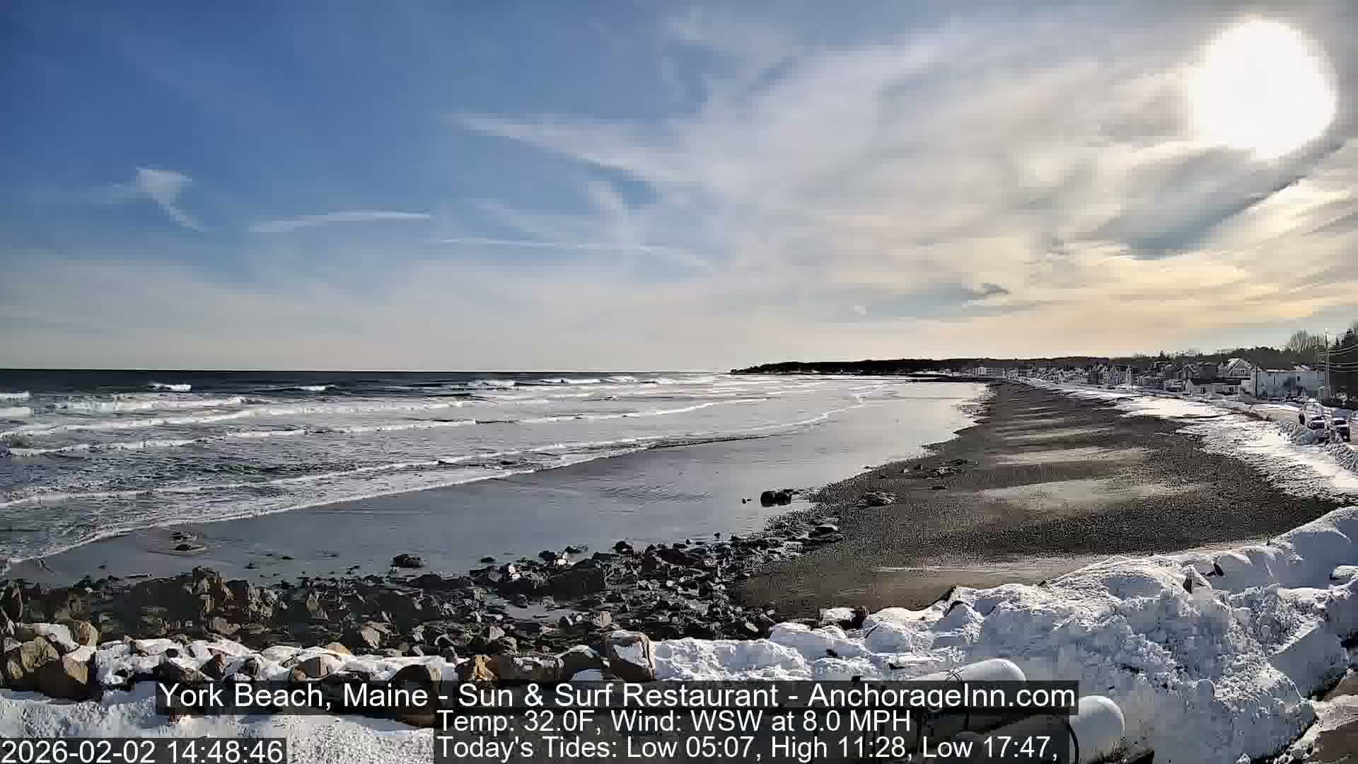 York Beach Surf Live Cam - Maine, USA