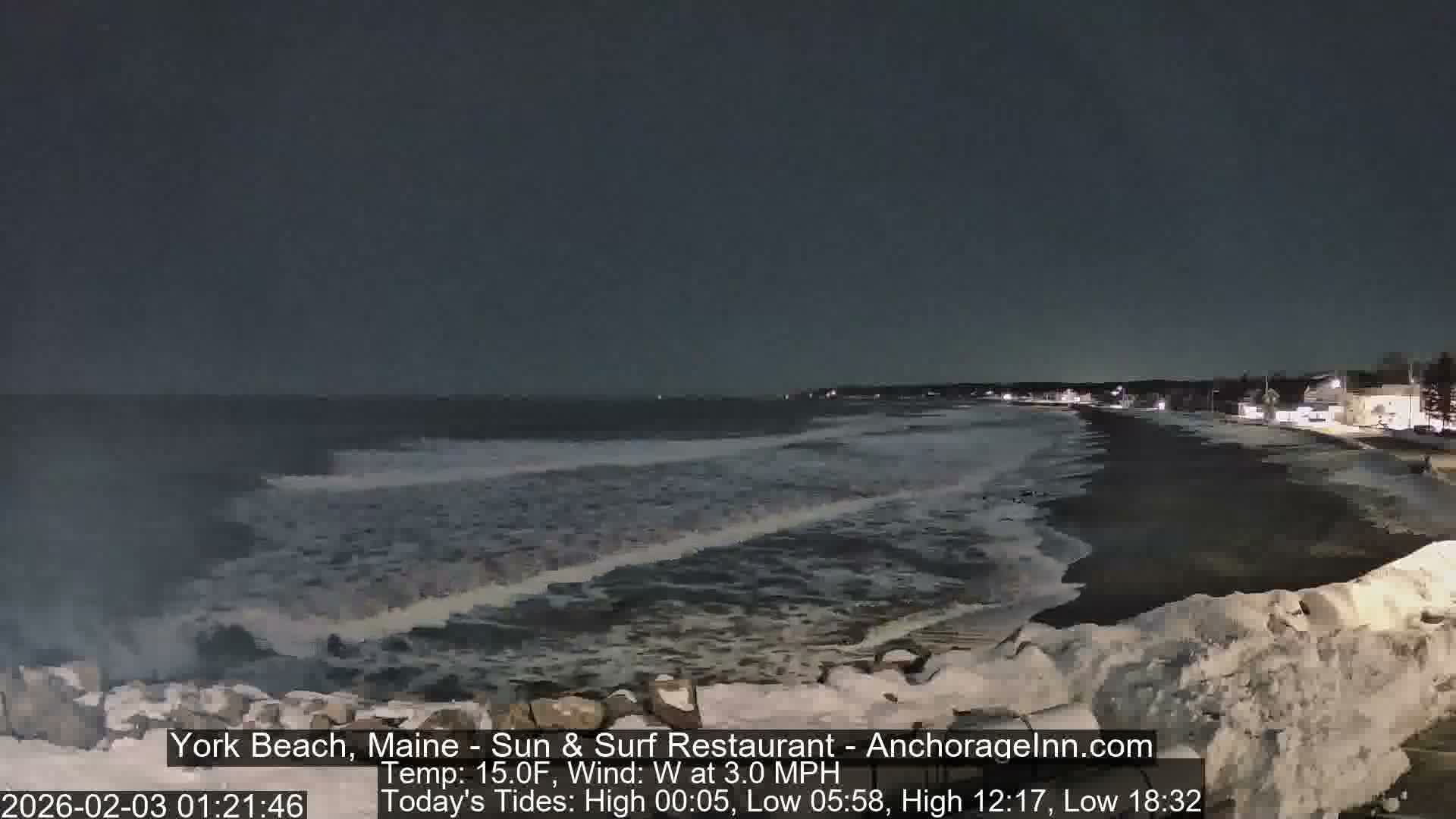 York Beach Surf Live Cam - Maine, USA