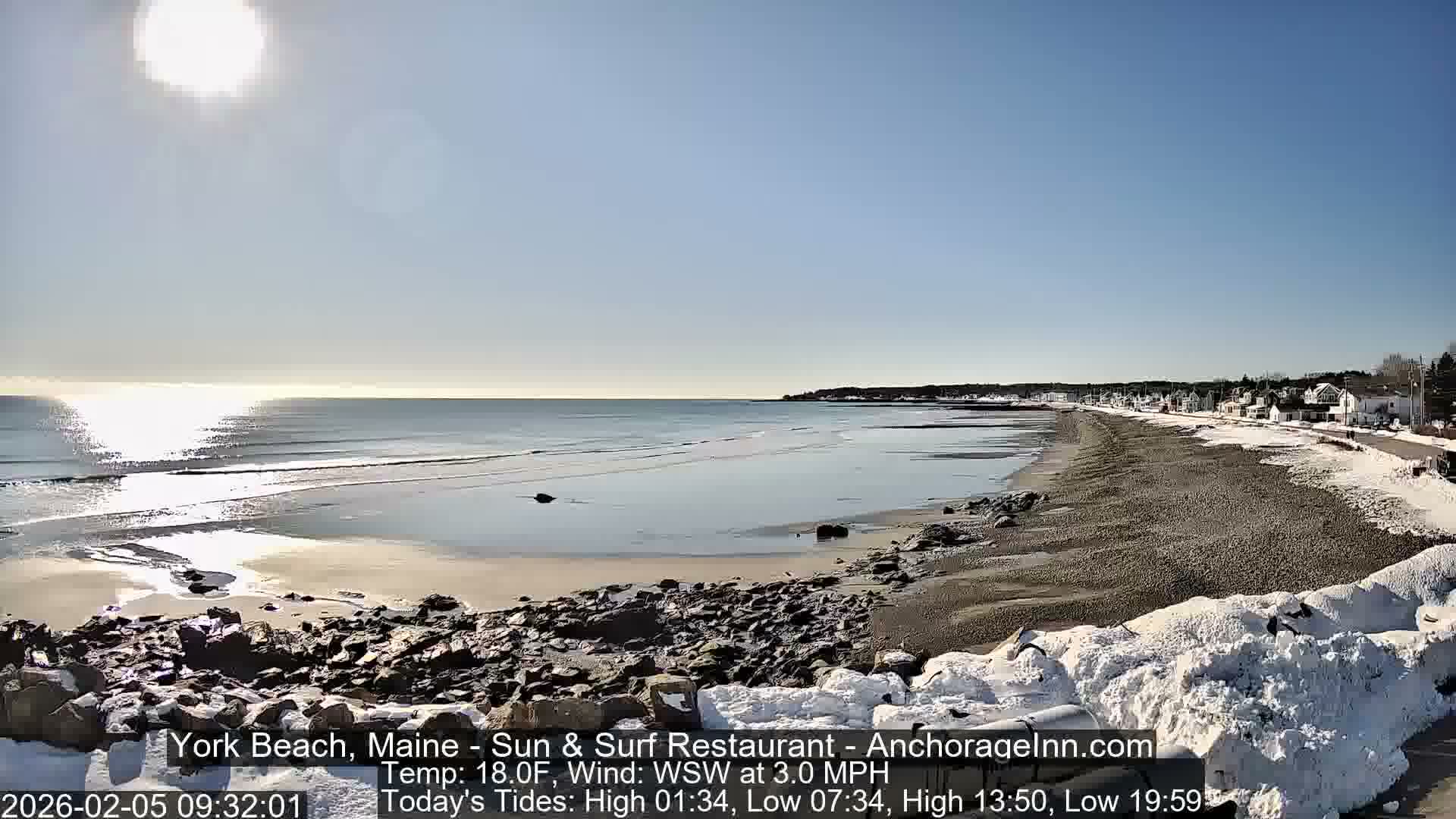 York Beach Surf Live Cam - Maine, USA