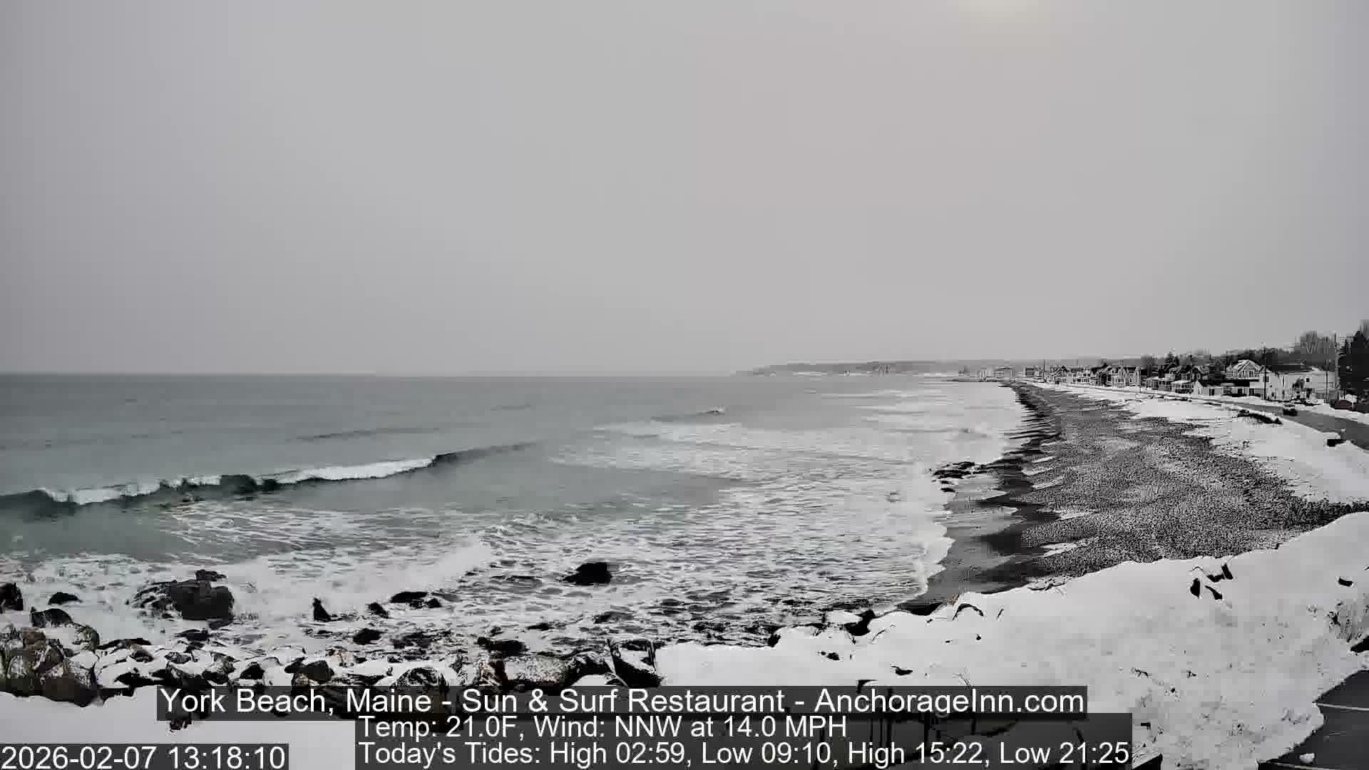 York Beach Surf Live Cam - Maine, USA