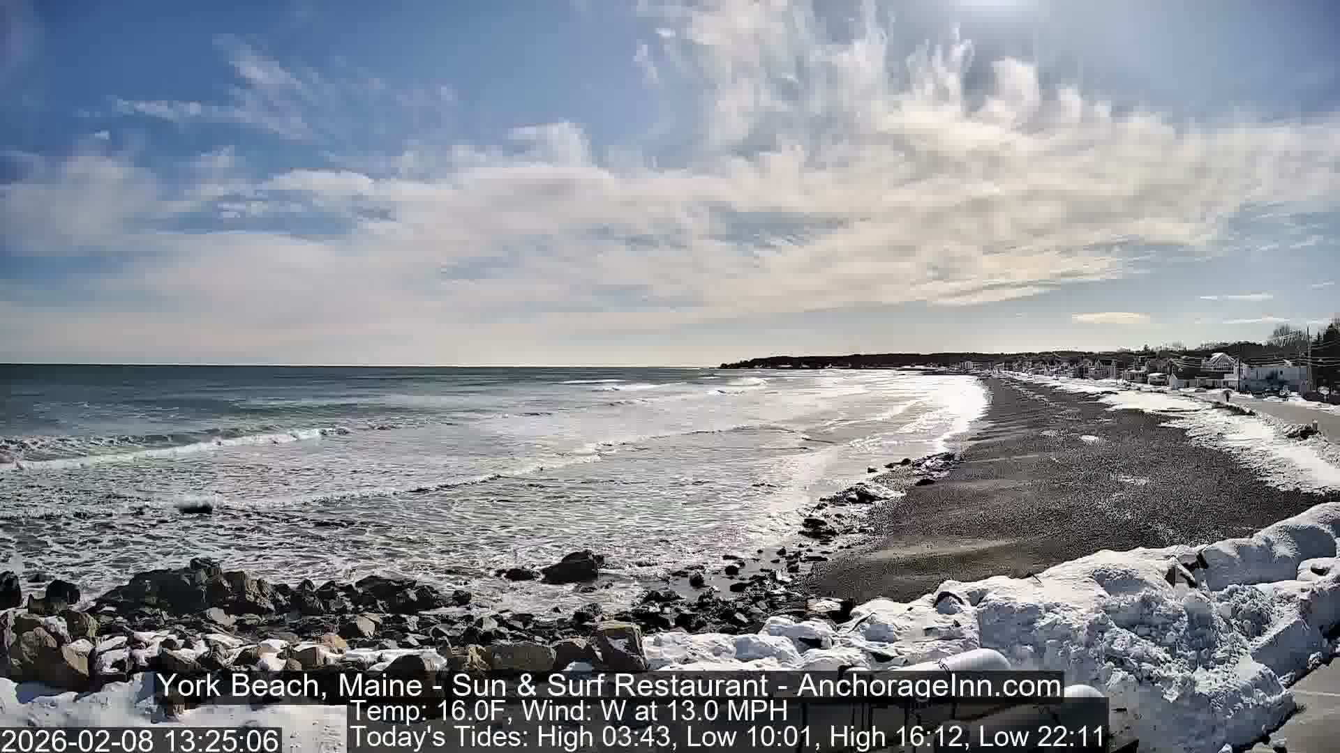 York Beach Surf Live Cam - Maine, USA