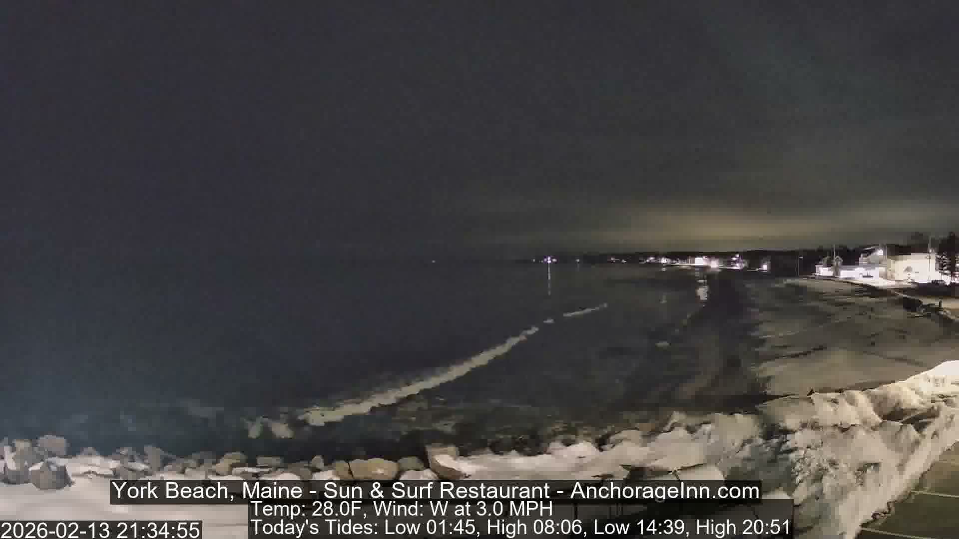 York Beach Surf Live Cam - Maine, USA