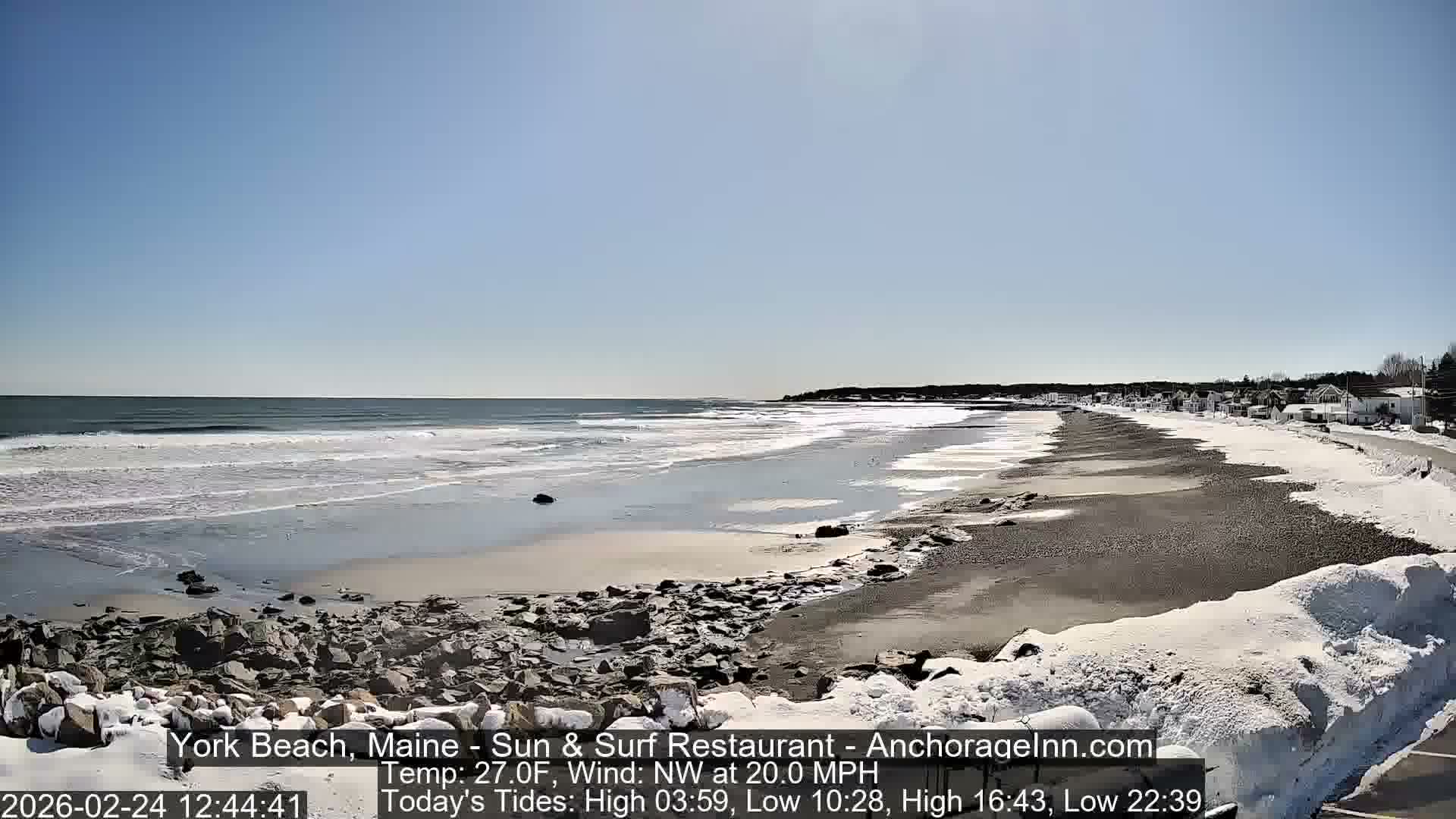 York Beach Surf Live Cam - Maine, USA