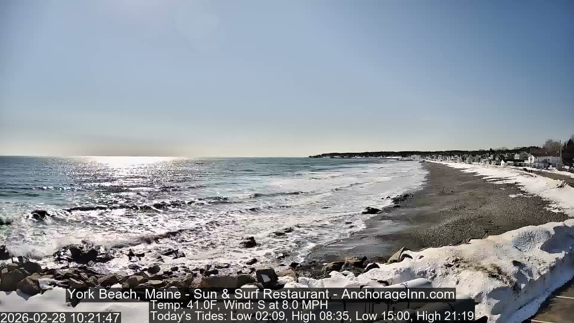 York Beach Surf Live Cam - Maine, USA