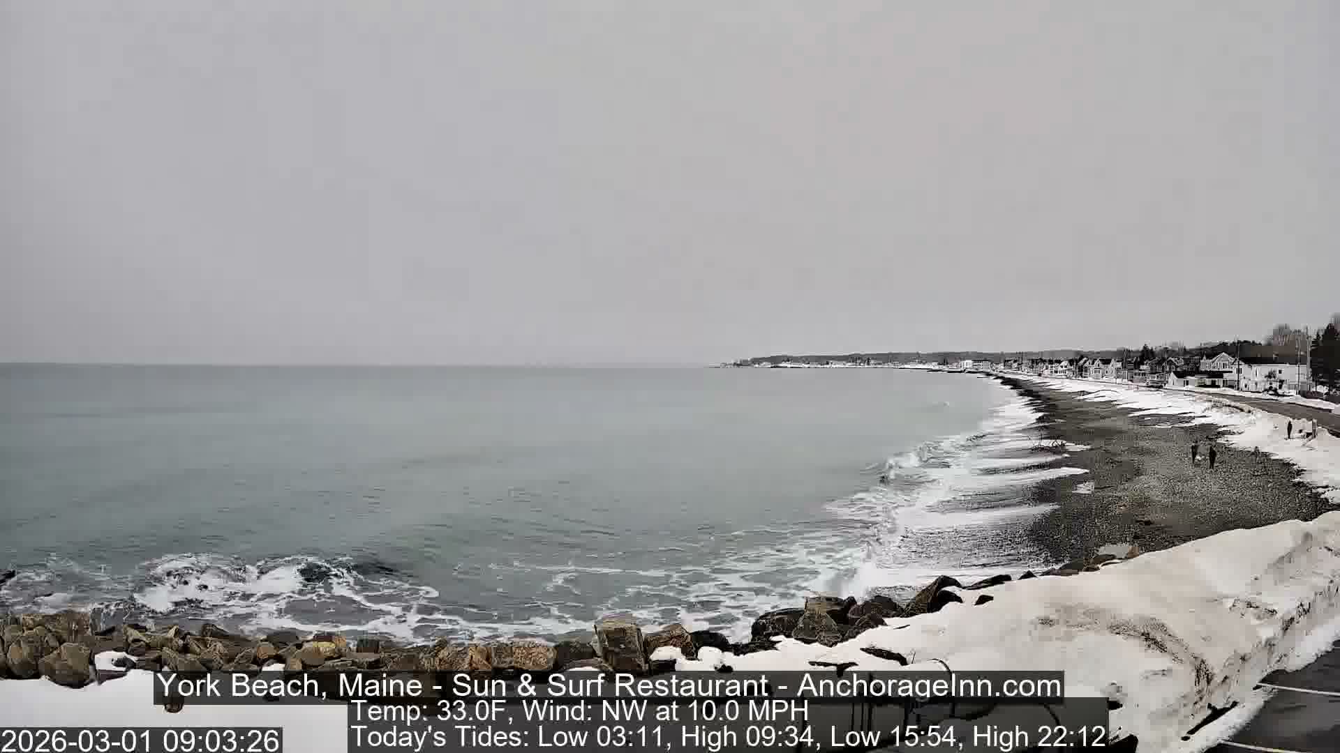York Beach Surf Live Cam - Maine, USA