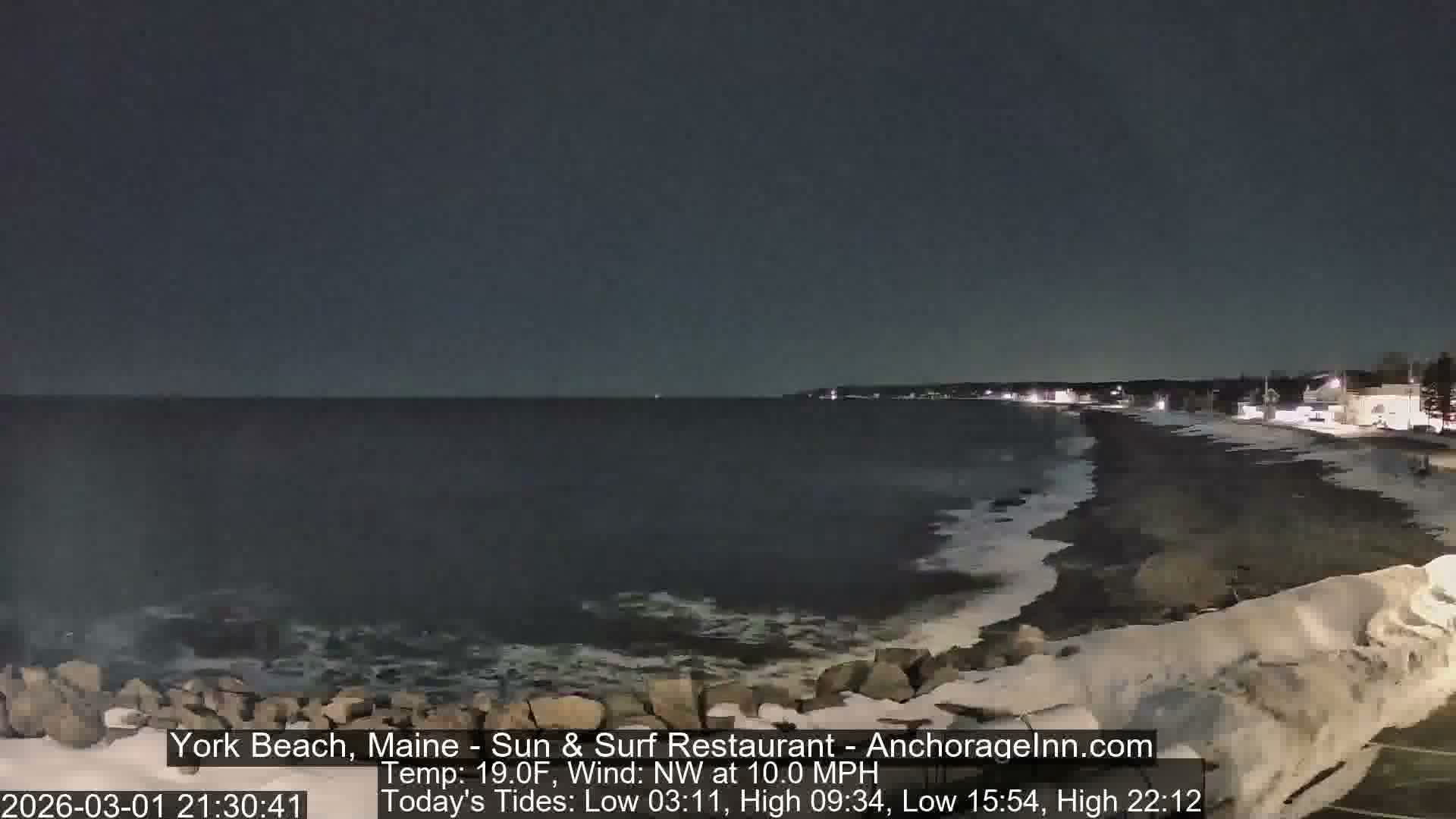 York Beach Surf Live Cam - Maine, USA