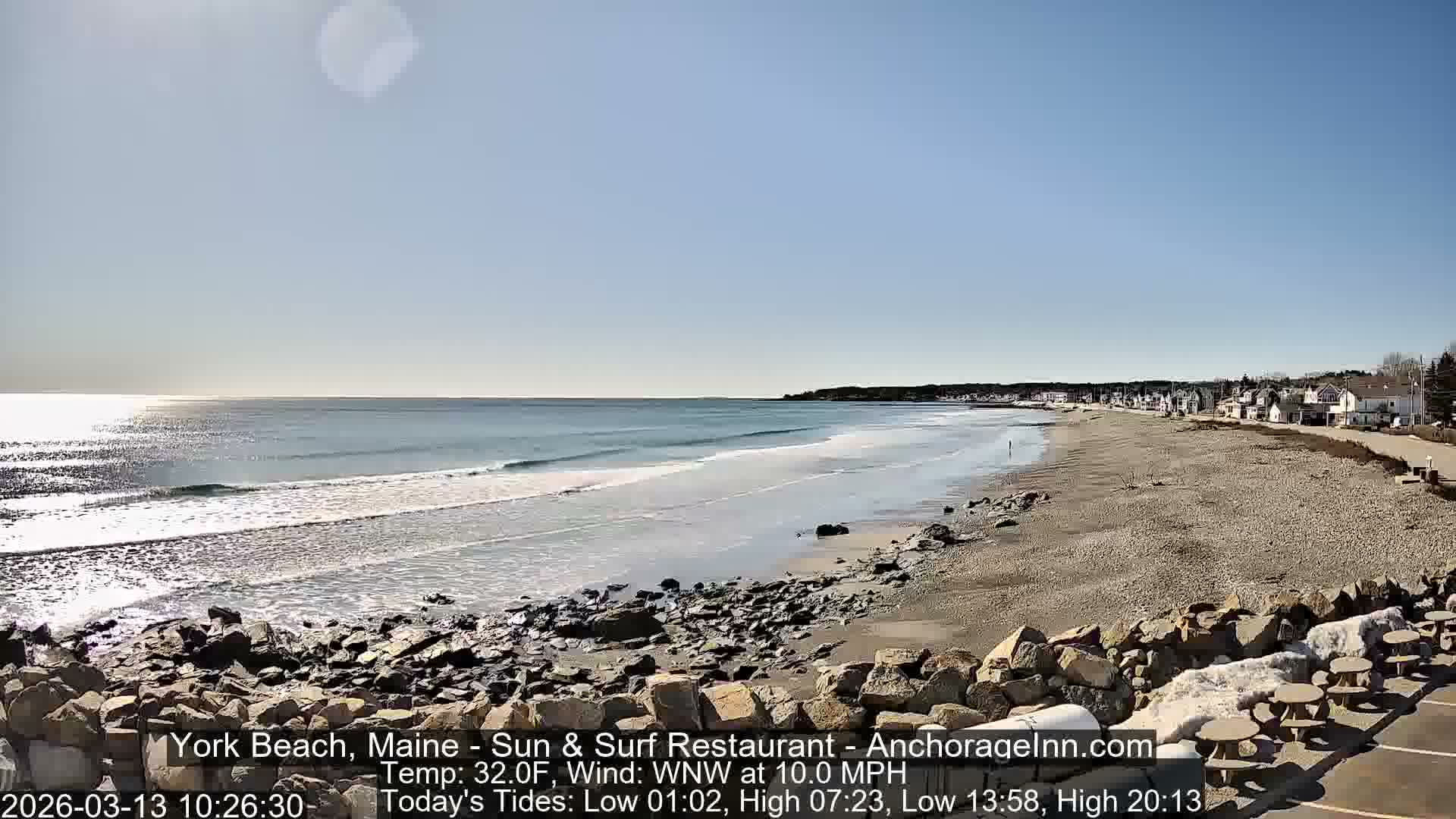 York Beach Surf Live Cam - Maine, USA