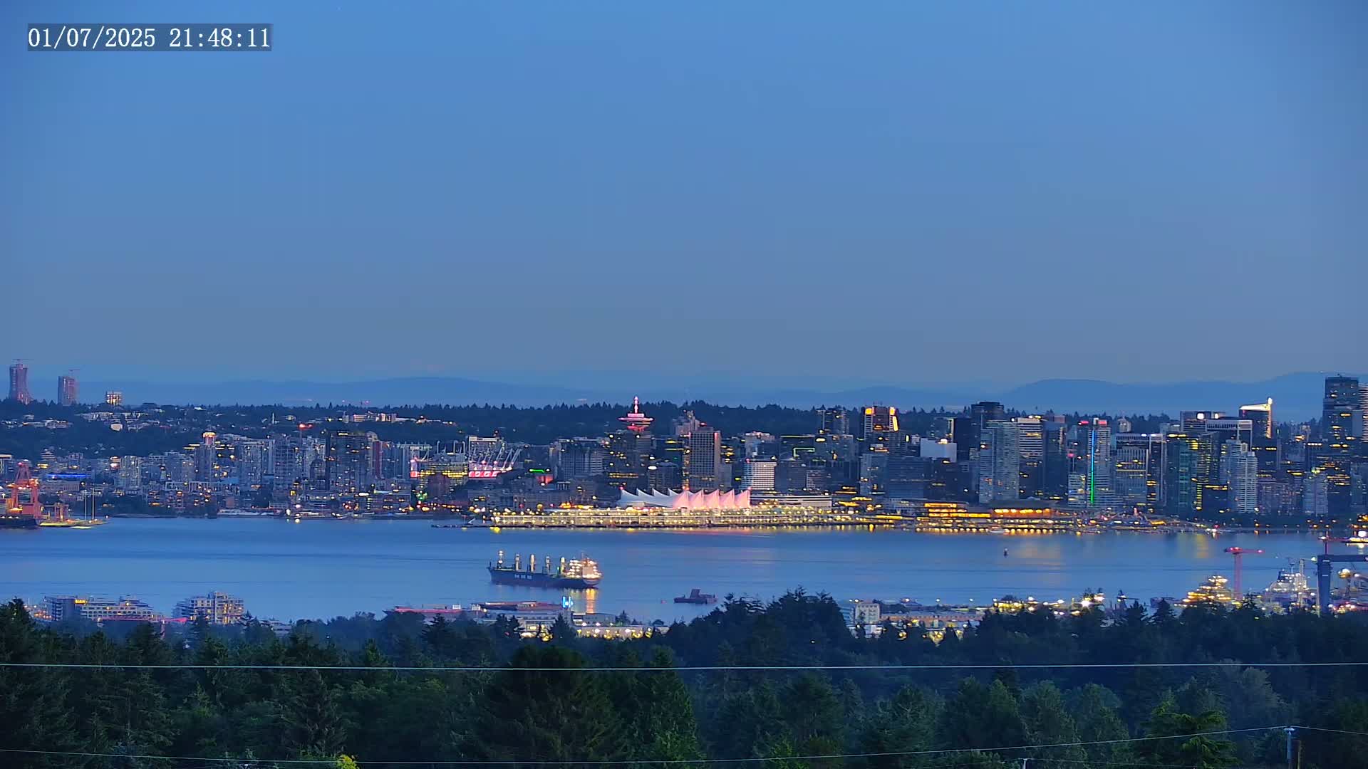 Vancouver City Skyline  & Cruise Ship Spotting Live Cam - Vancouver, Metro Vancouver, British Columbia, Canada