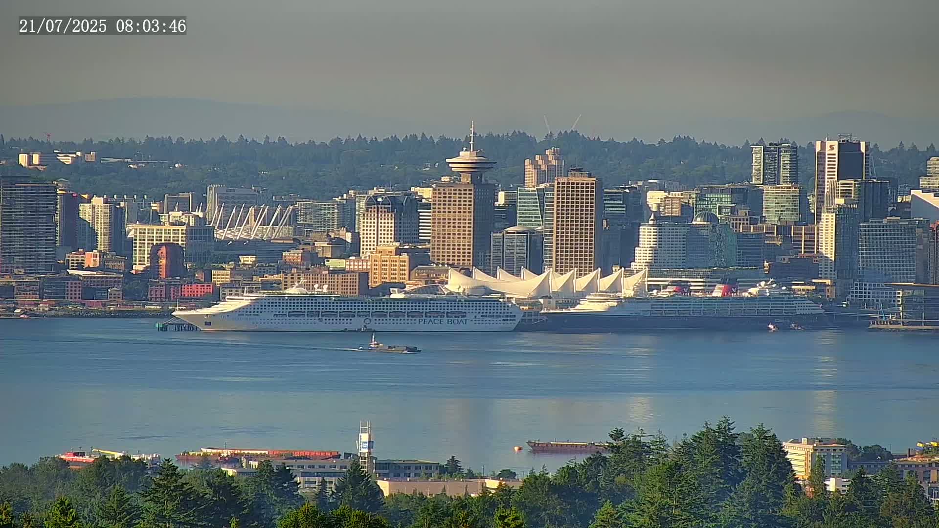Vancouver City Skyline  & Cruise Ship Spotting Live Cam - Vancouver, Metro Vancouver, British Columbia, Canada